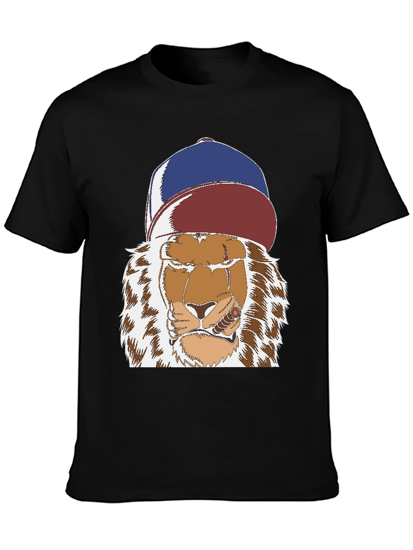 Lion with Cigar Graphic Tee - Streetwear Style