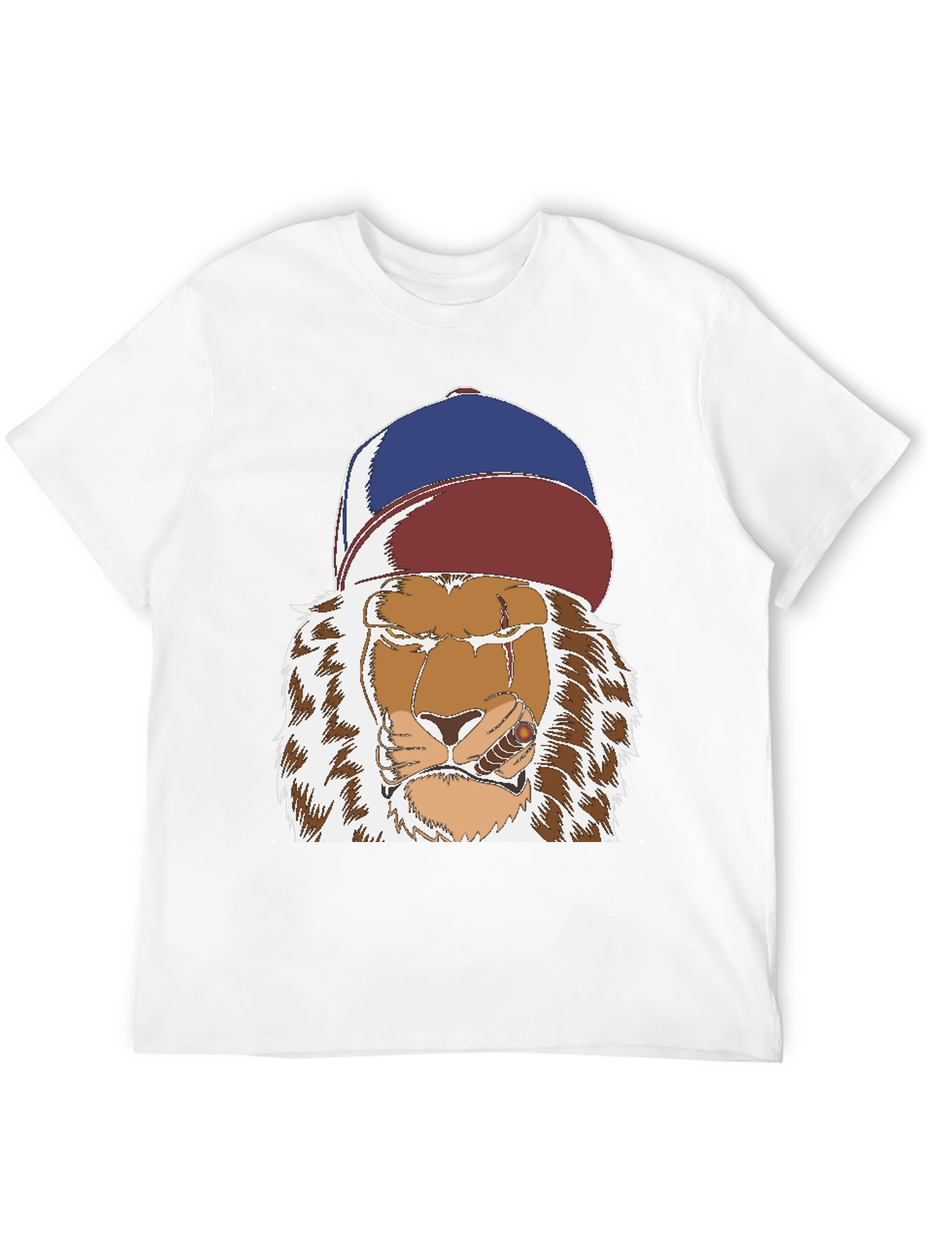 Lion with Cigar Graphic Tee - Streetwear Style