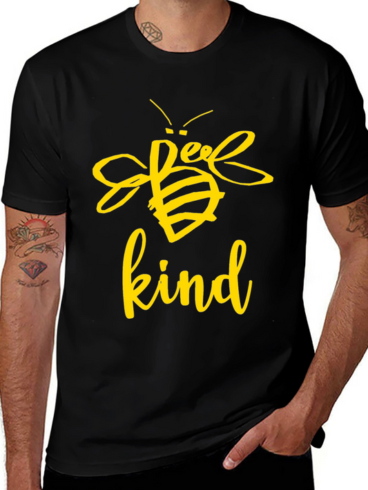 Bee Kind Graphic Tee - Black Cotton T-Shirt