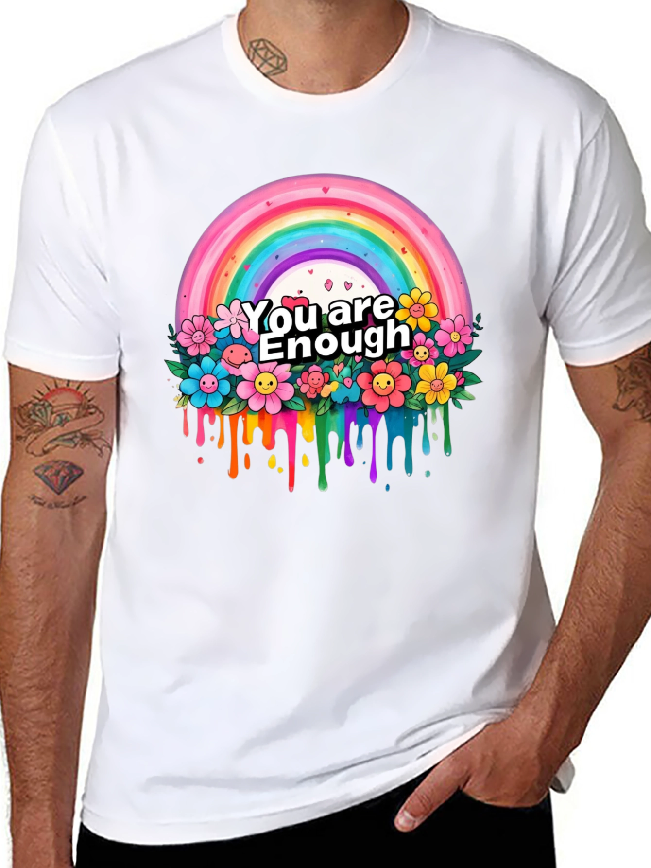 You Are Enough Rainbow Graphic T-Shirt