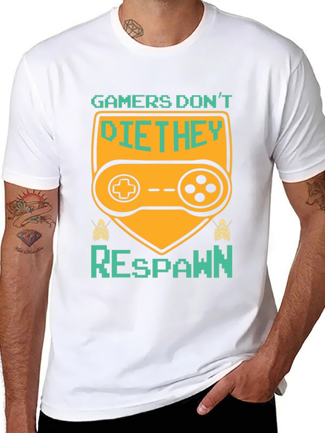 Gamers Dont Die T-Shirt - They Respawn!