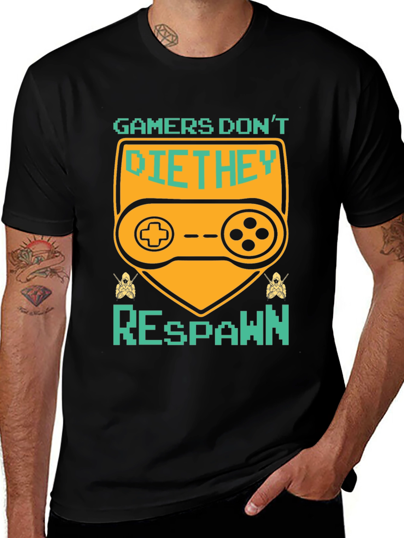 Gamers Dont Die T-Shirt - They Respawn!