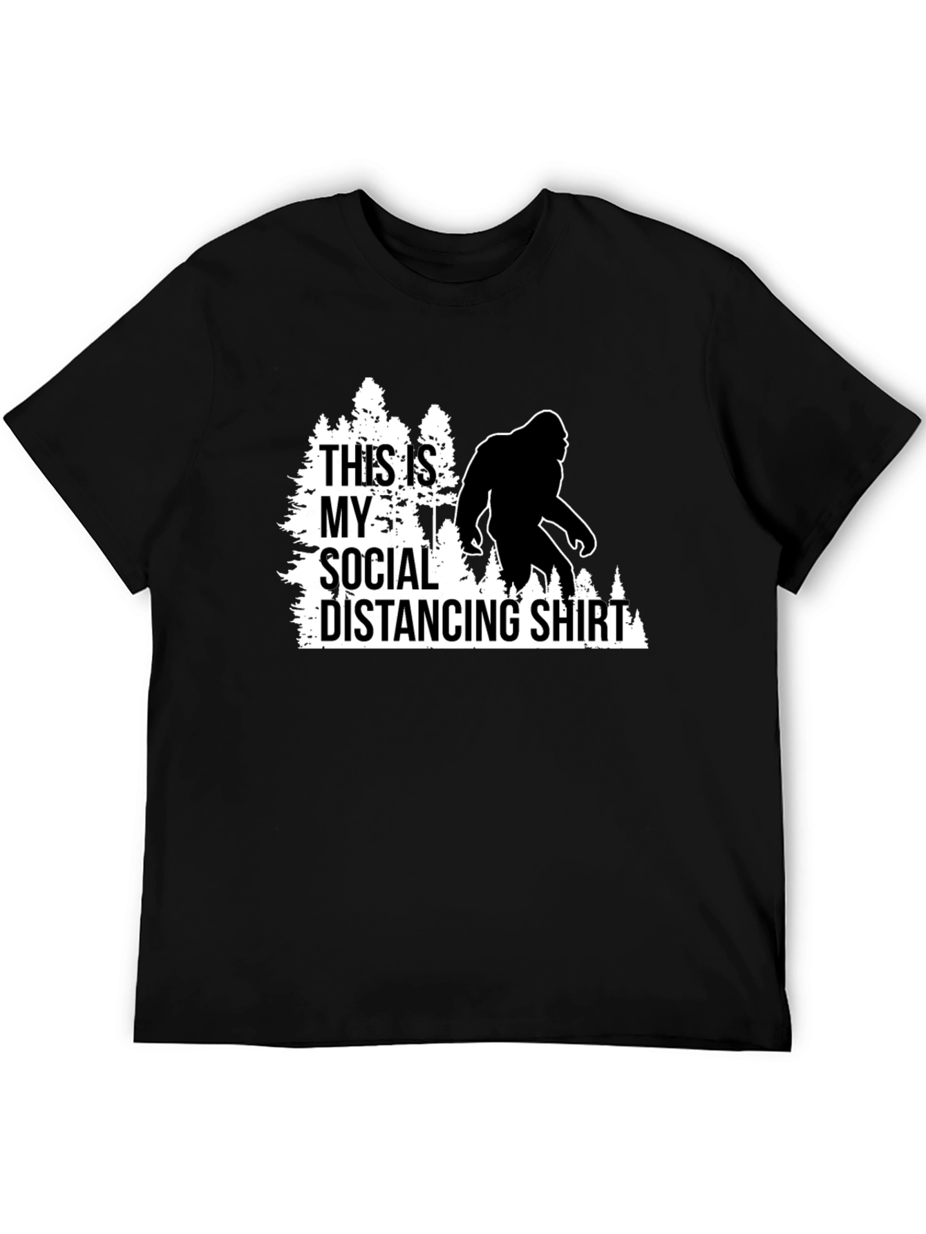 Funny Social Distancing Bigfoot Graphic Tee