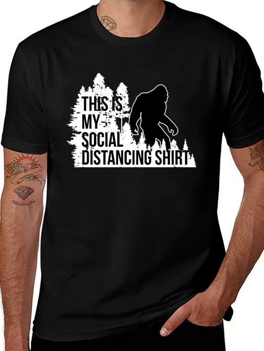 Funny Social Distancing Bigfoot Graphic Tee