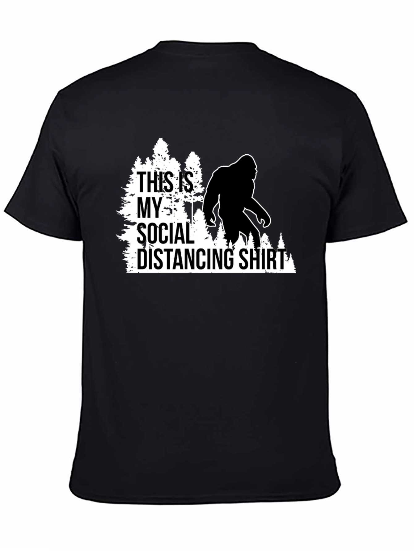 Funny Social Distancing Bigfoot Graphic Tee