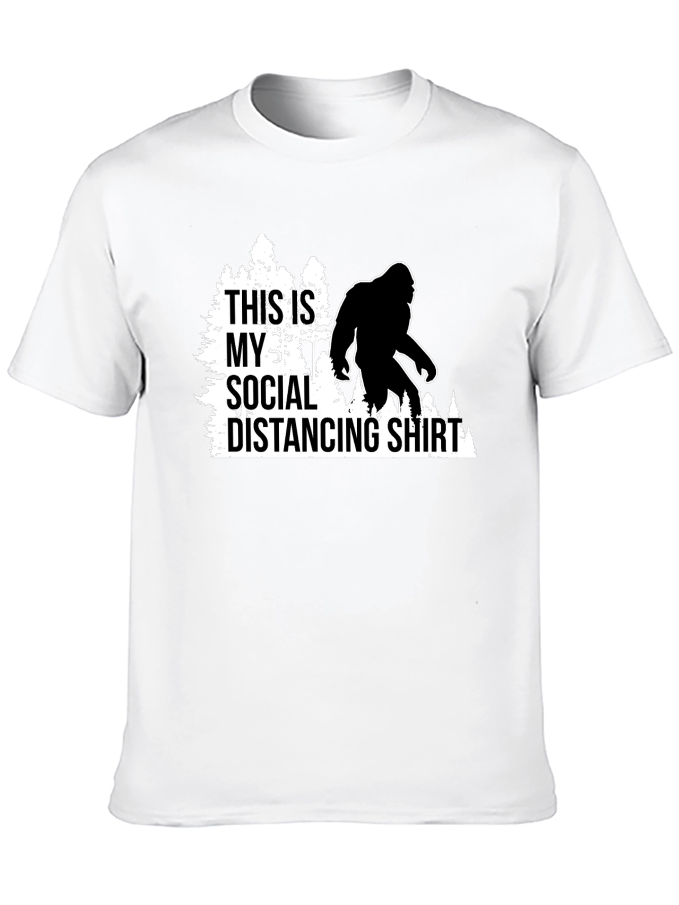 Funny Social Distancing Bigfoot Graphic Tee
