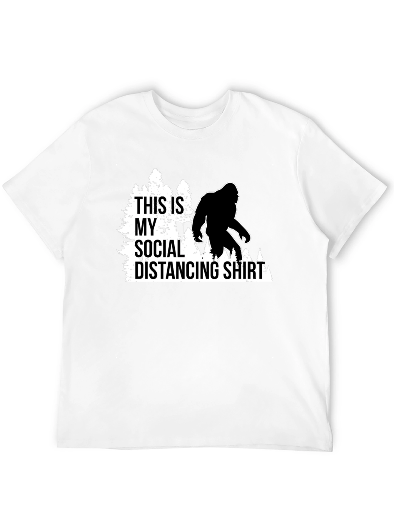 Funny Social Distancing Bigfoot Graphic Tee