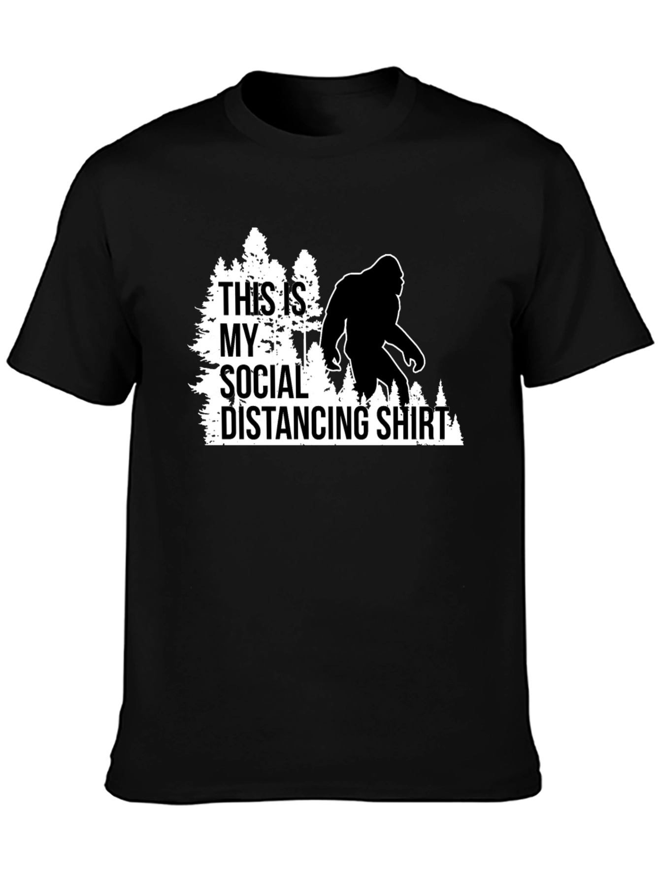 Funny Social Distancing Bigfoot Graphic Tee