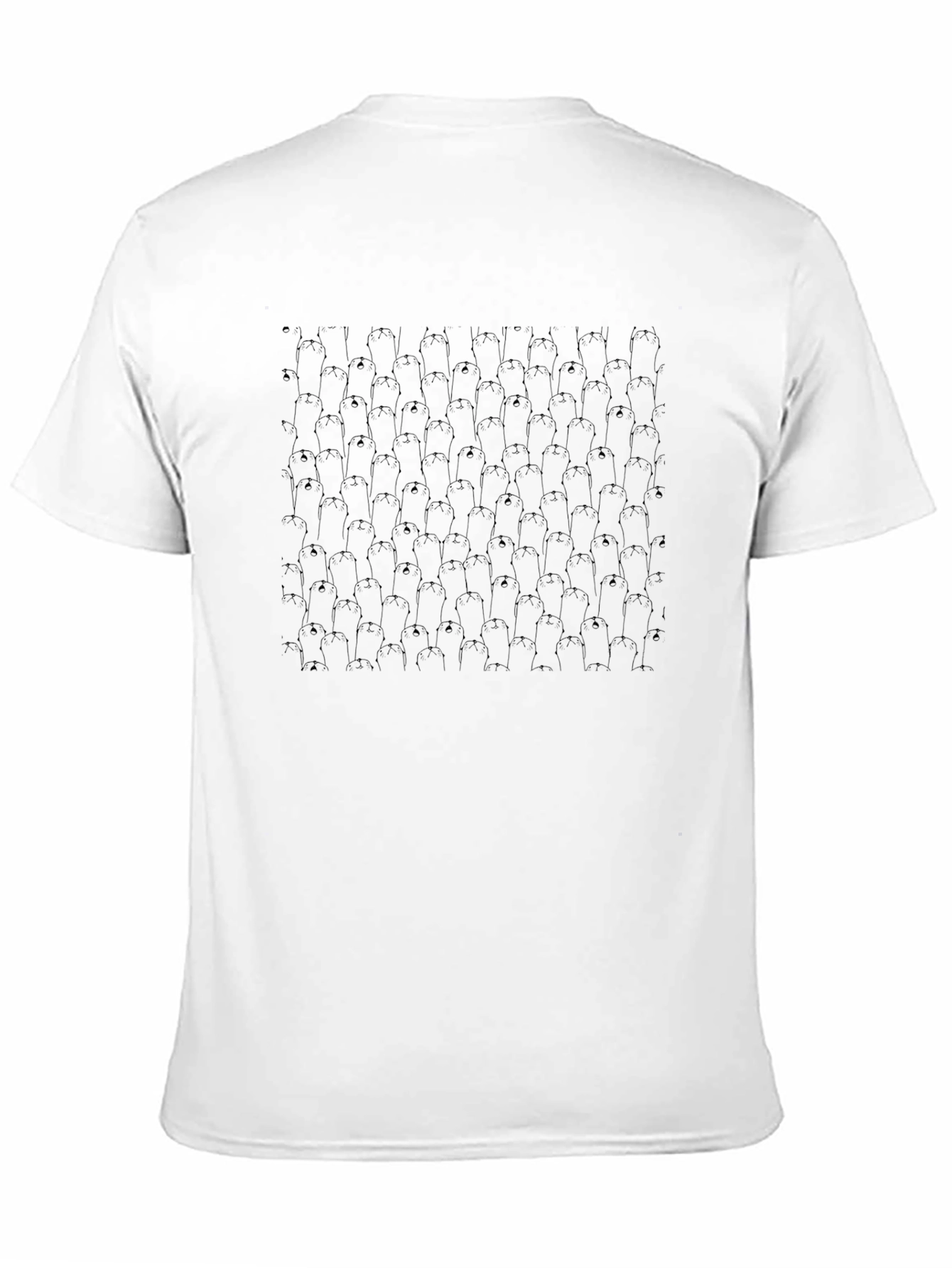 Mens Black T-Shirt with Silhouette Pattern