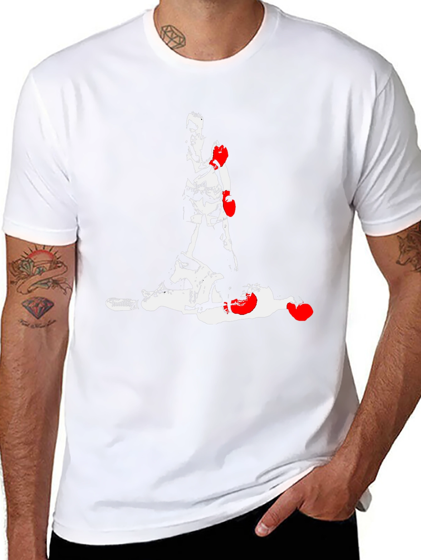 Boxing Graphic Tee - Knockout Design Mens Black T-Shirt