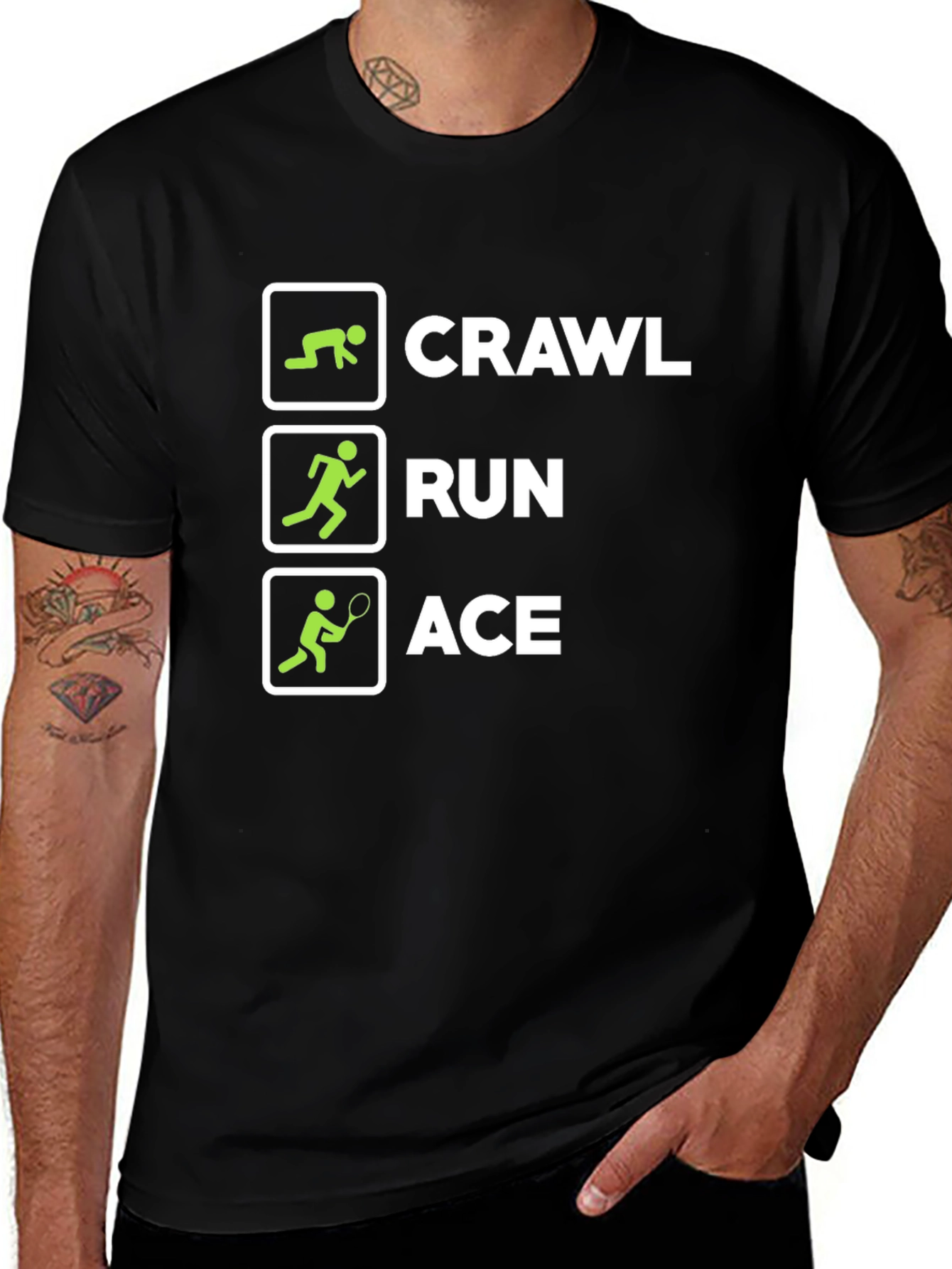 Crawl Run Ace T-Shirt Funny Athletic Tee