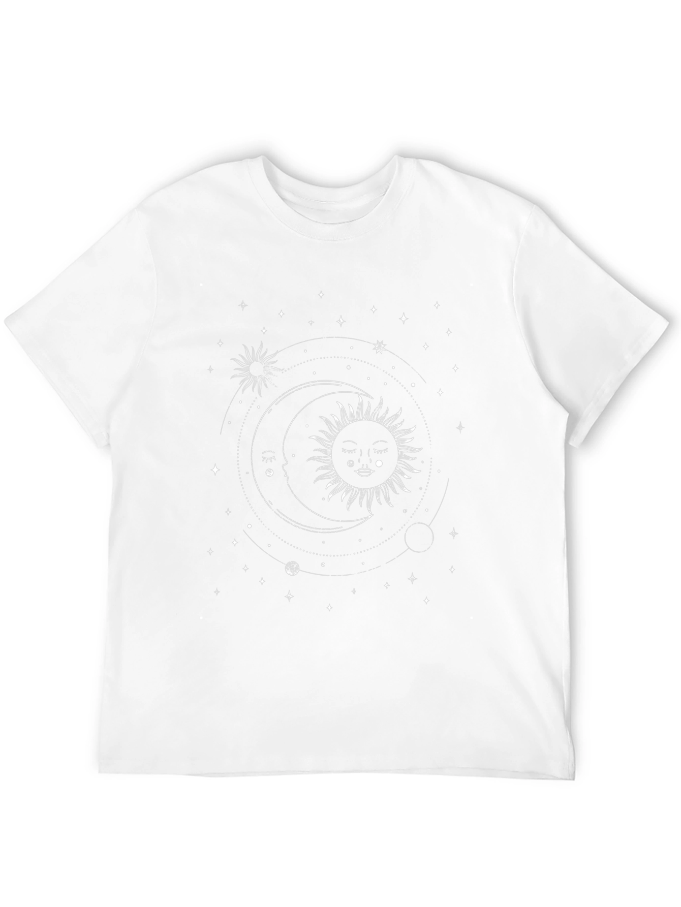 Celestial Sun & Moon Graphic Tee - Black