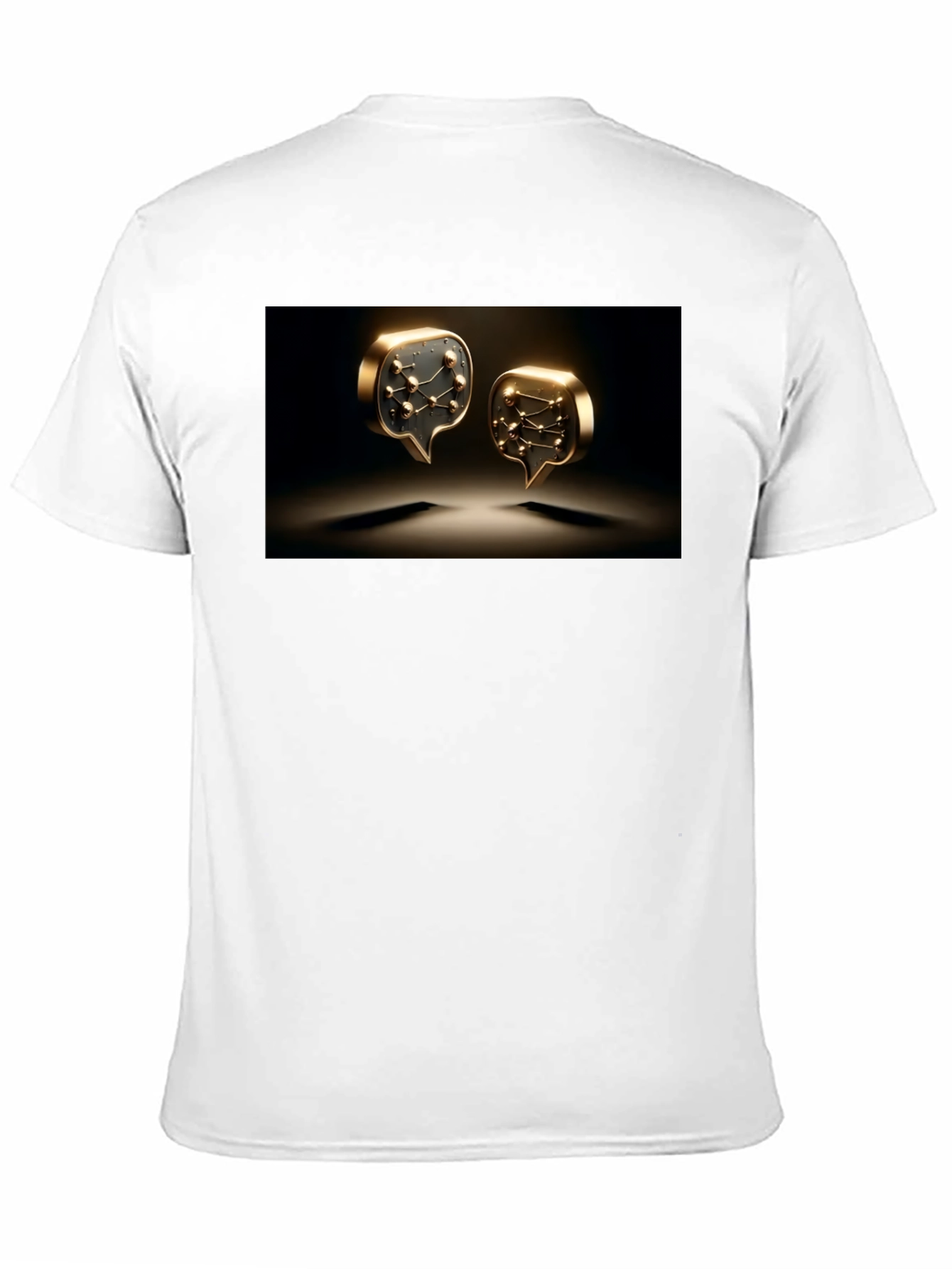Stylish Black Tee with Gold Speech Bubble Design