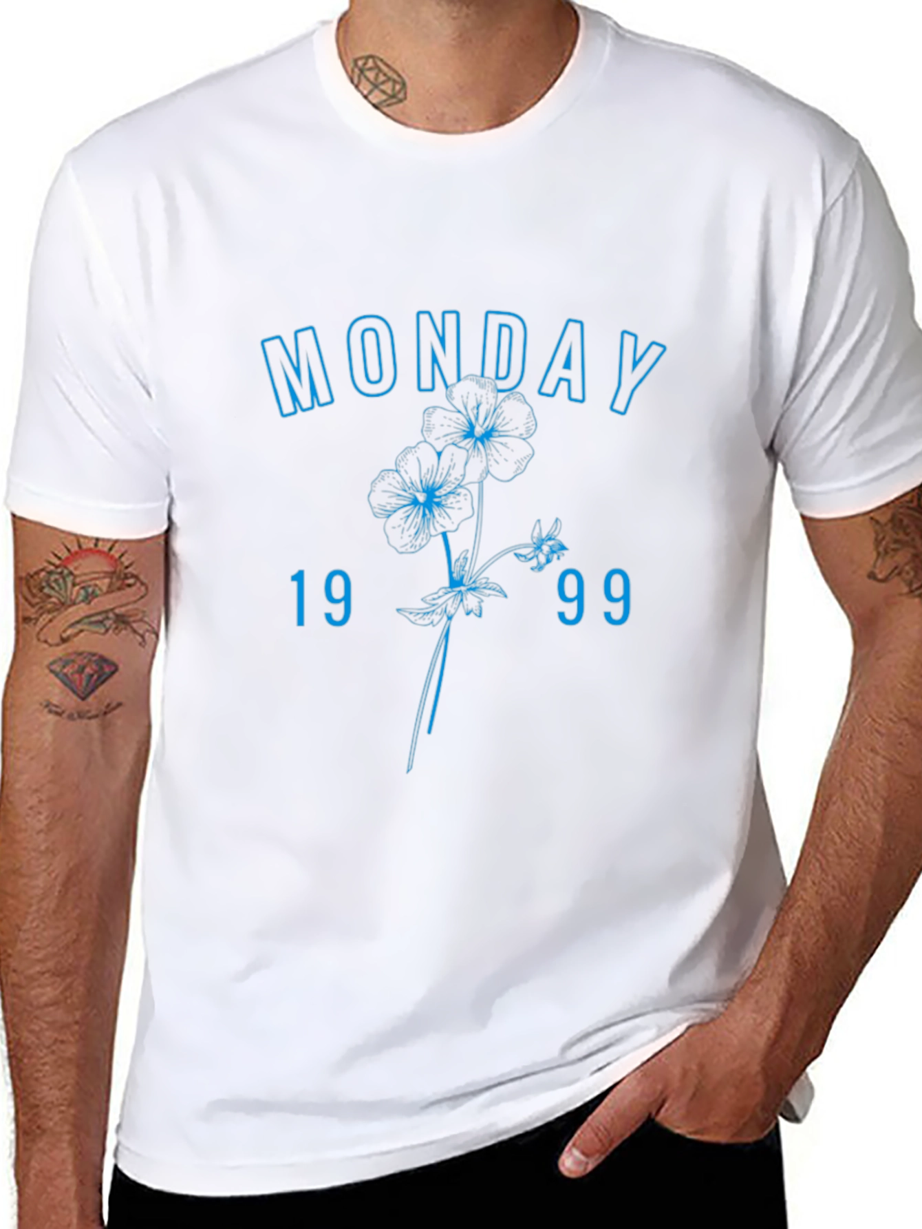 Monday 1999 Floral Graphic Tee - Casual Streetwear