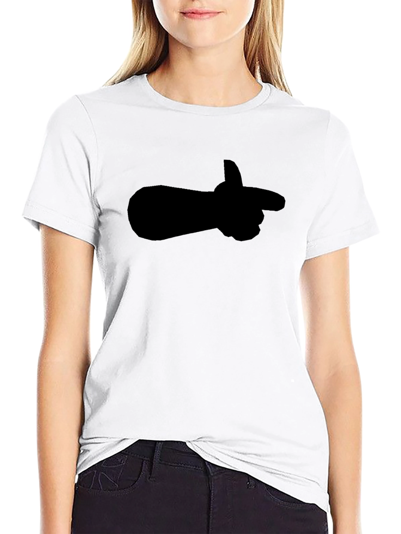 Pointing Finger Graphic Tee - Stylish Black Shirt