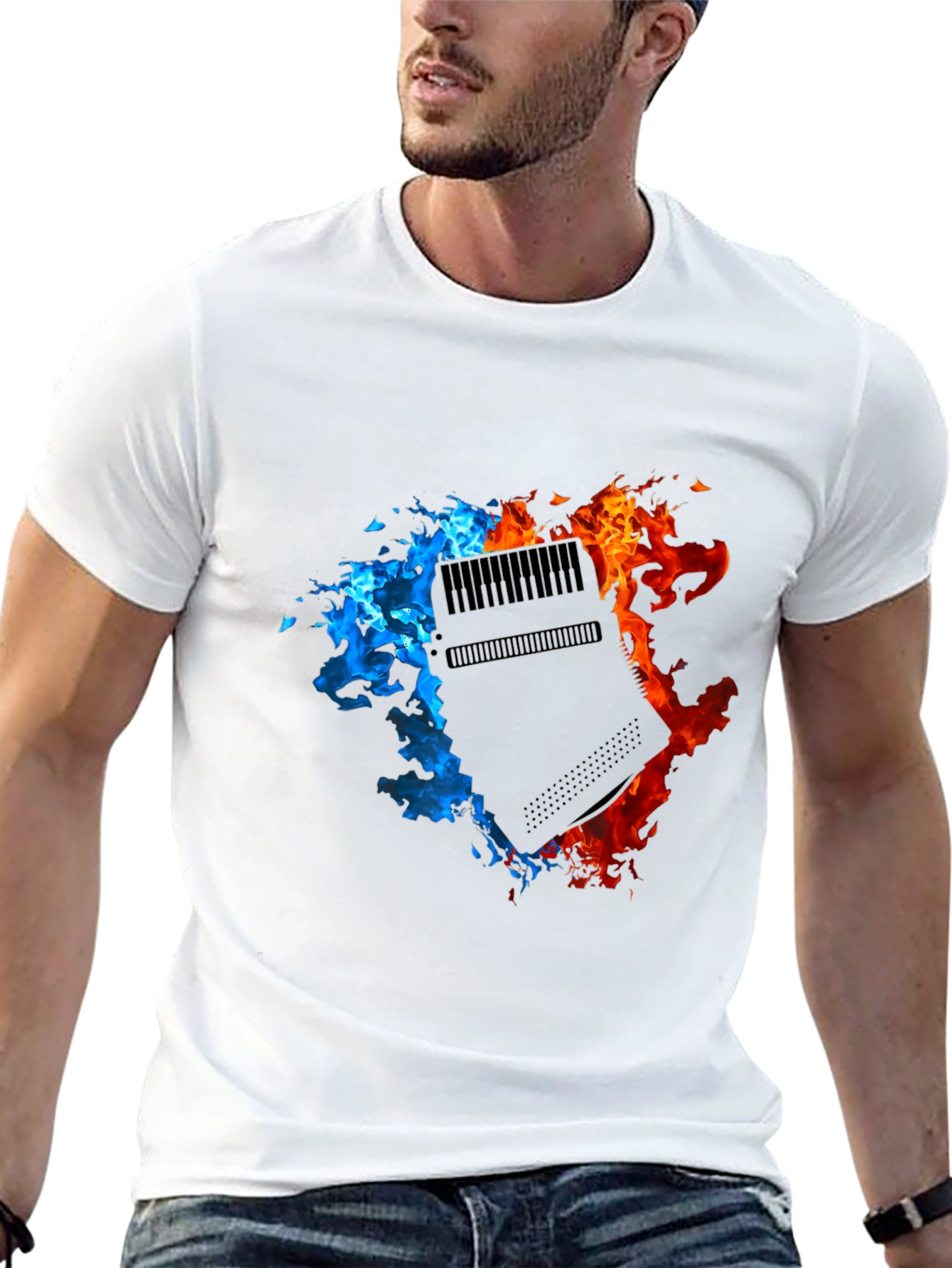 Fiery Console Graphic Black T-Shirt
