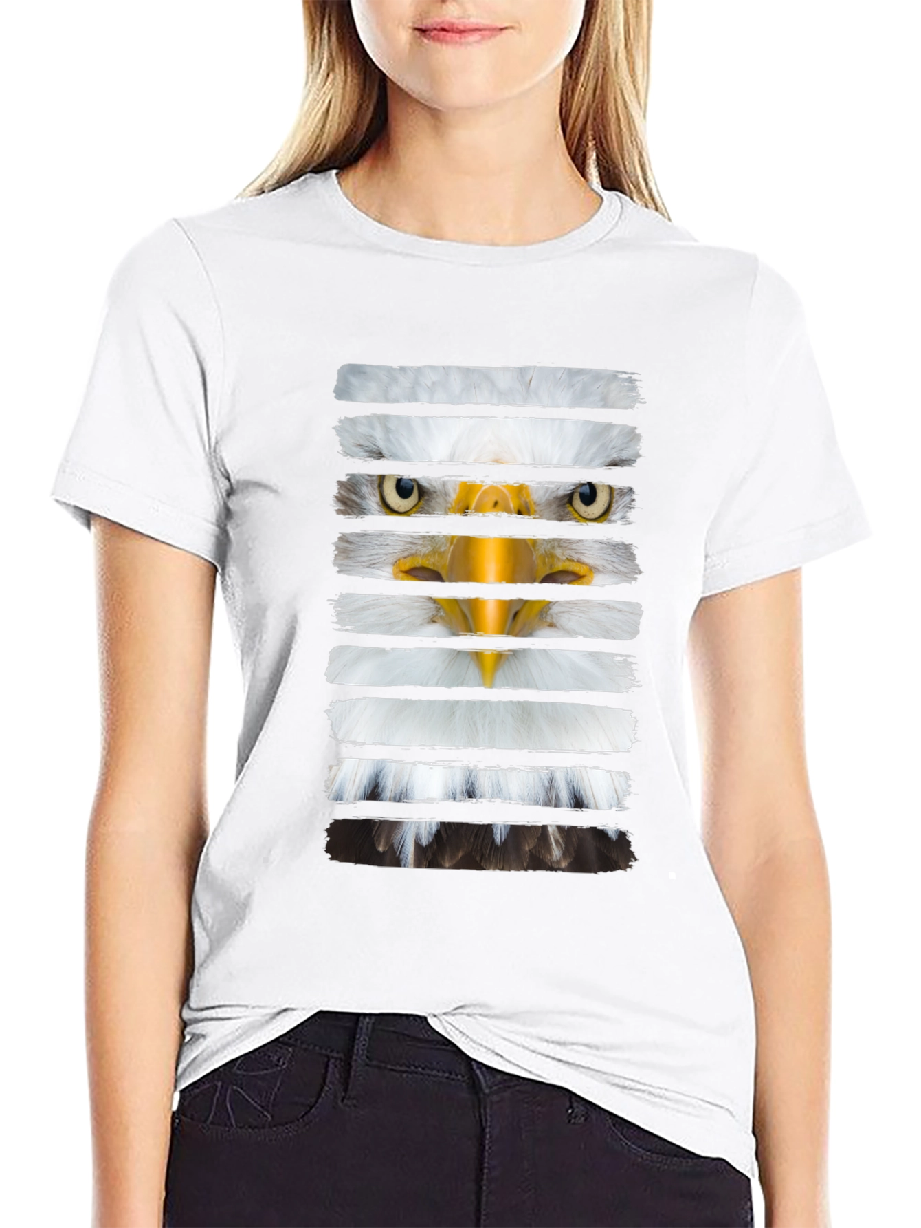 Eagle Stripes Graphic Print Tee
