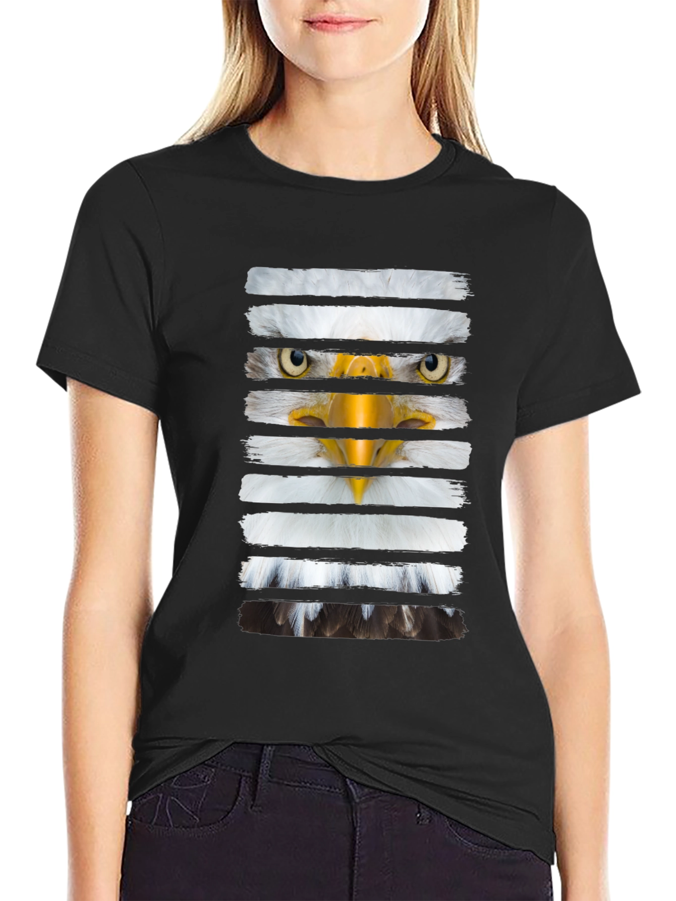 Eagle Stripes Graphic Print Tee