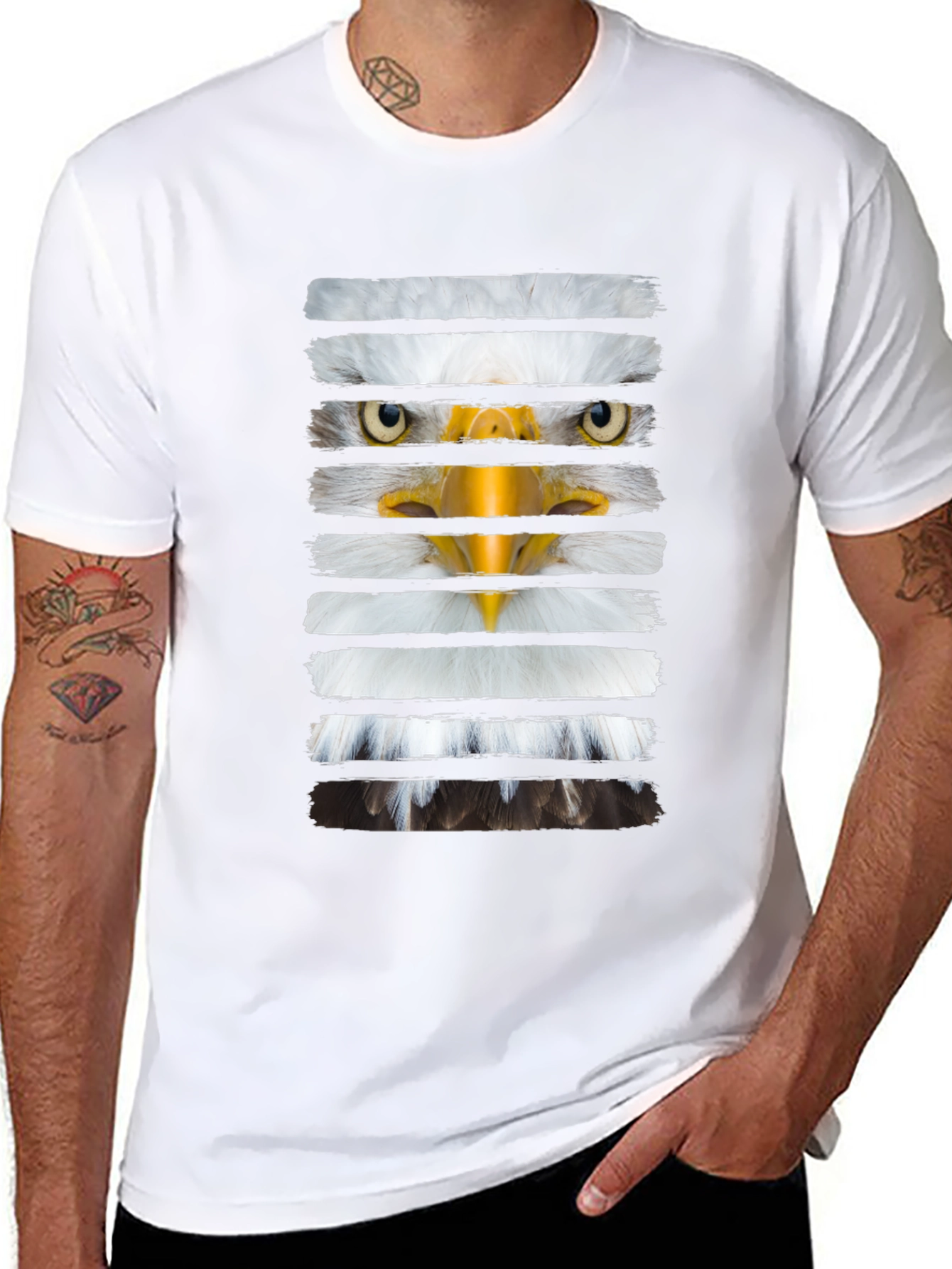 Eagle Stripes Graphic Print Tee