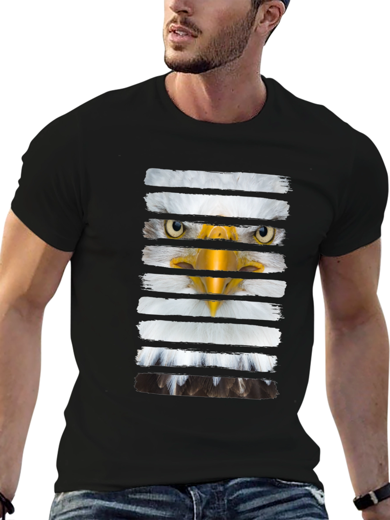 Eagle Stripes Graphic Print Tee