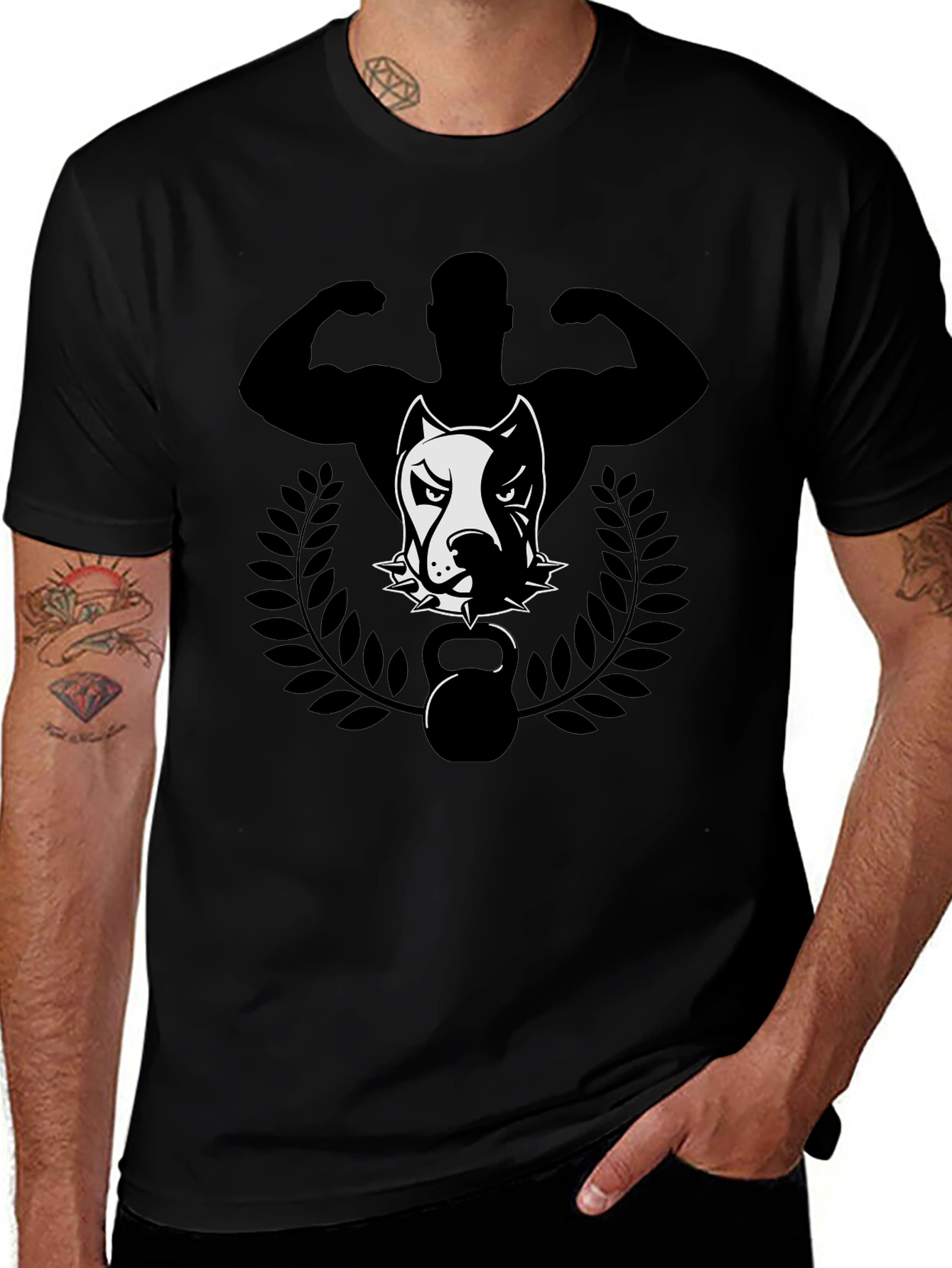 Black Pitbull Strongman T-Shirt