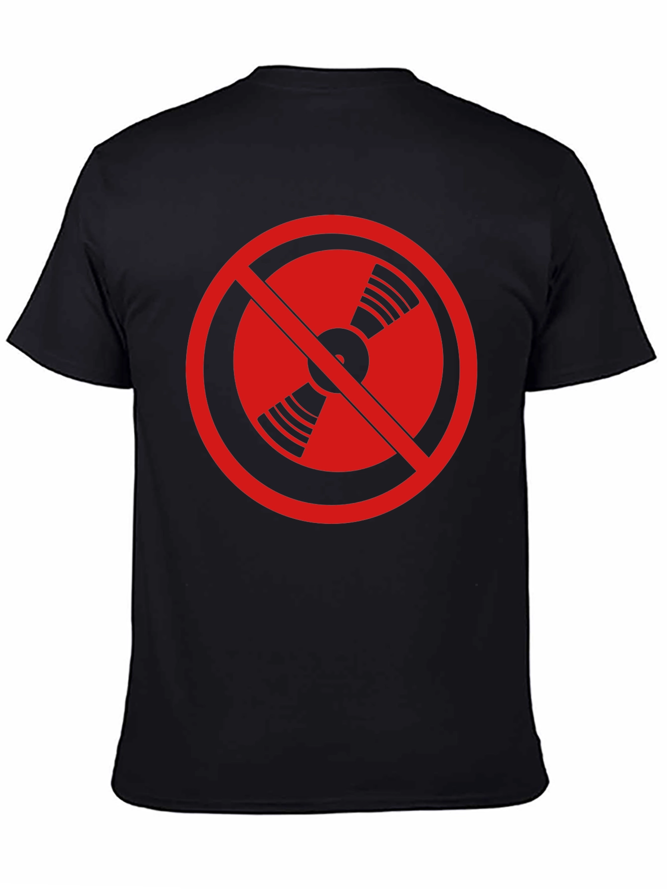No Music Tee: Red & Black Graphic T-Shirt
