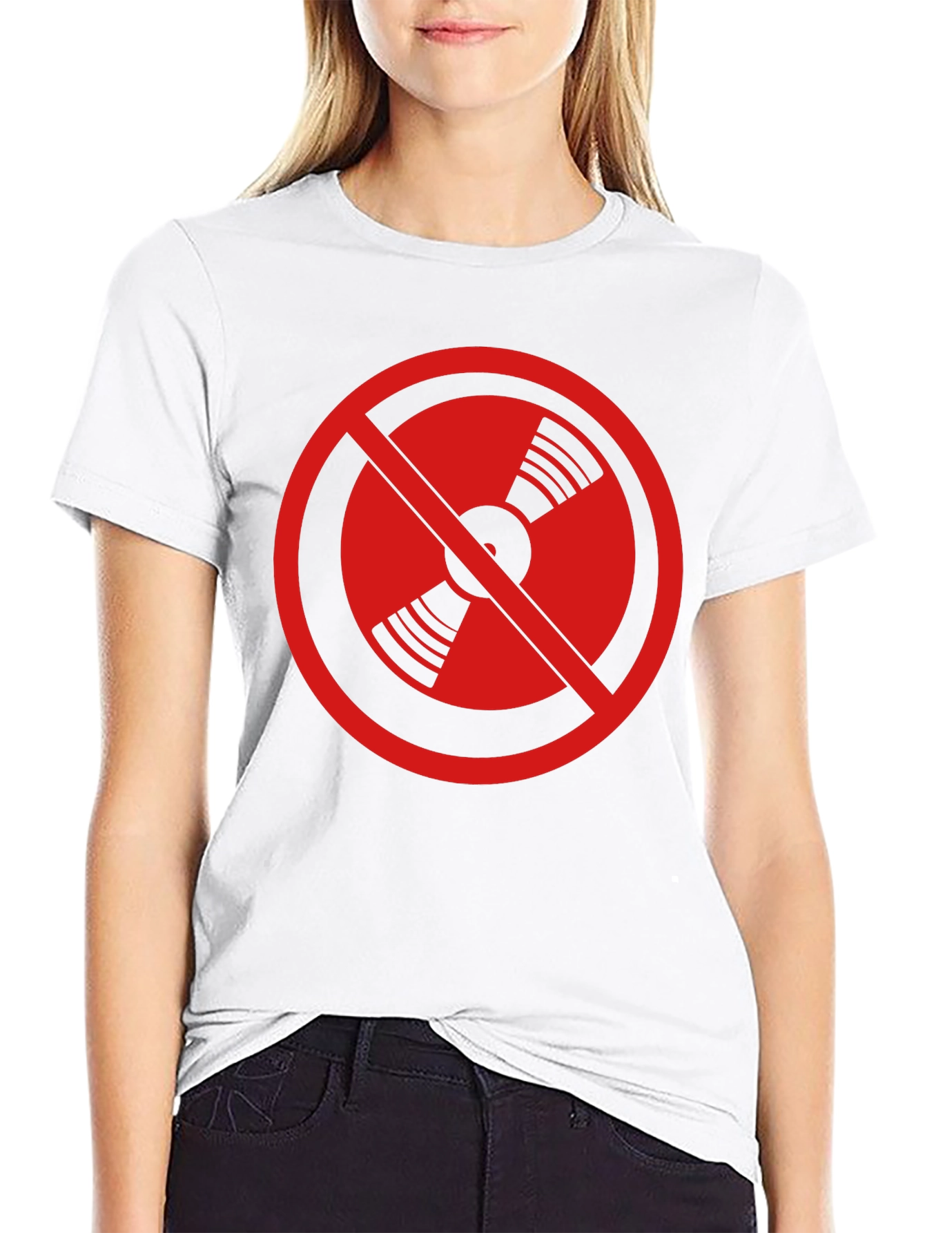 No Music Tee: Red & Black Graphic T-Shirt