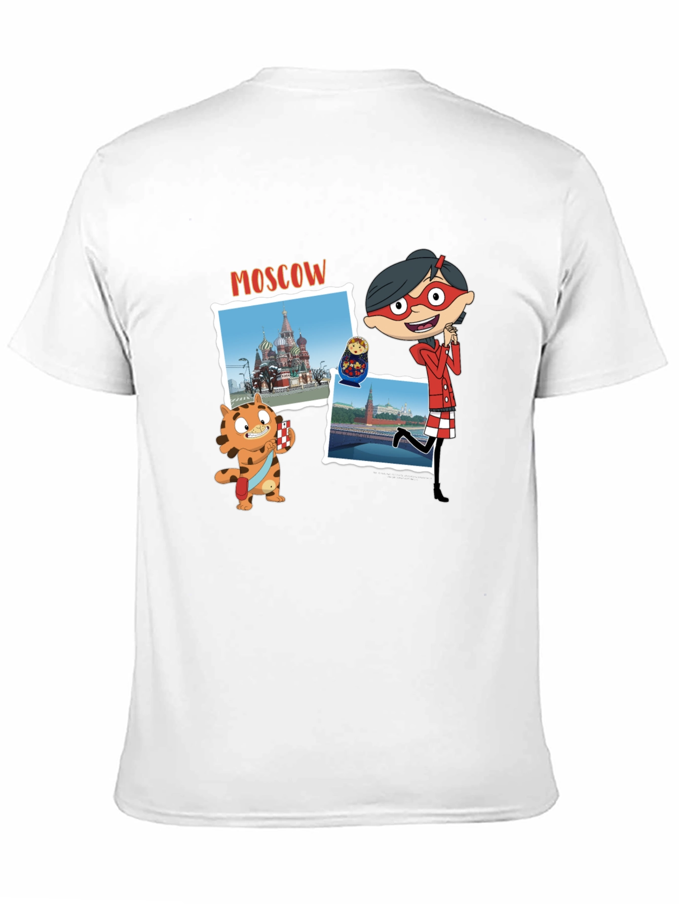 Moscow Cartoon Graphic T-Shirt - Black