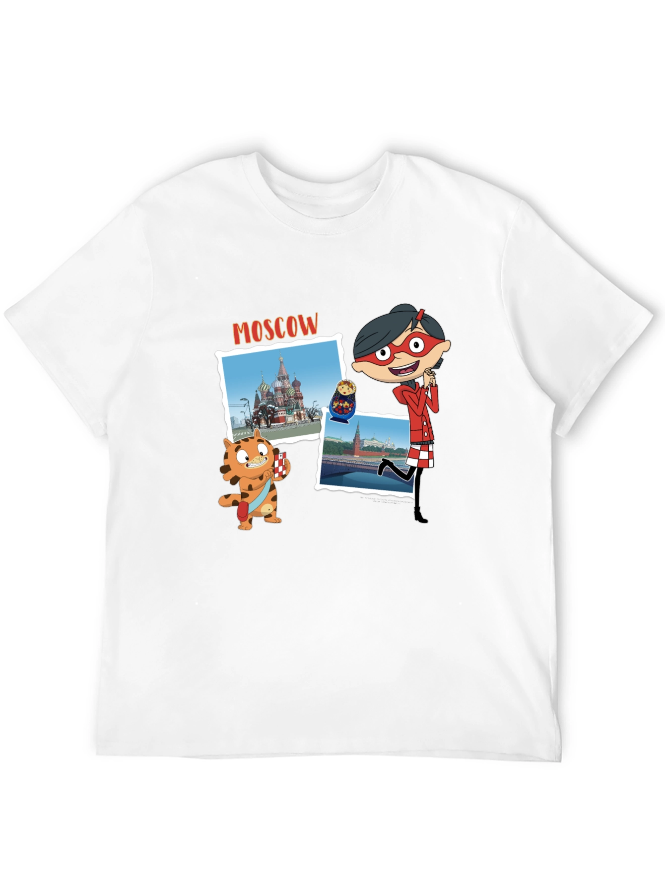 Moscow Cartoon Graphic T-Shirt - Black