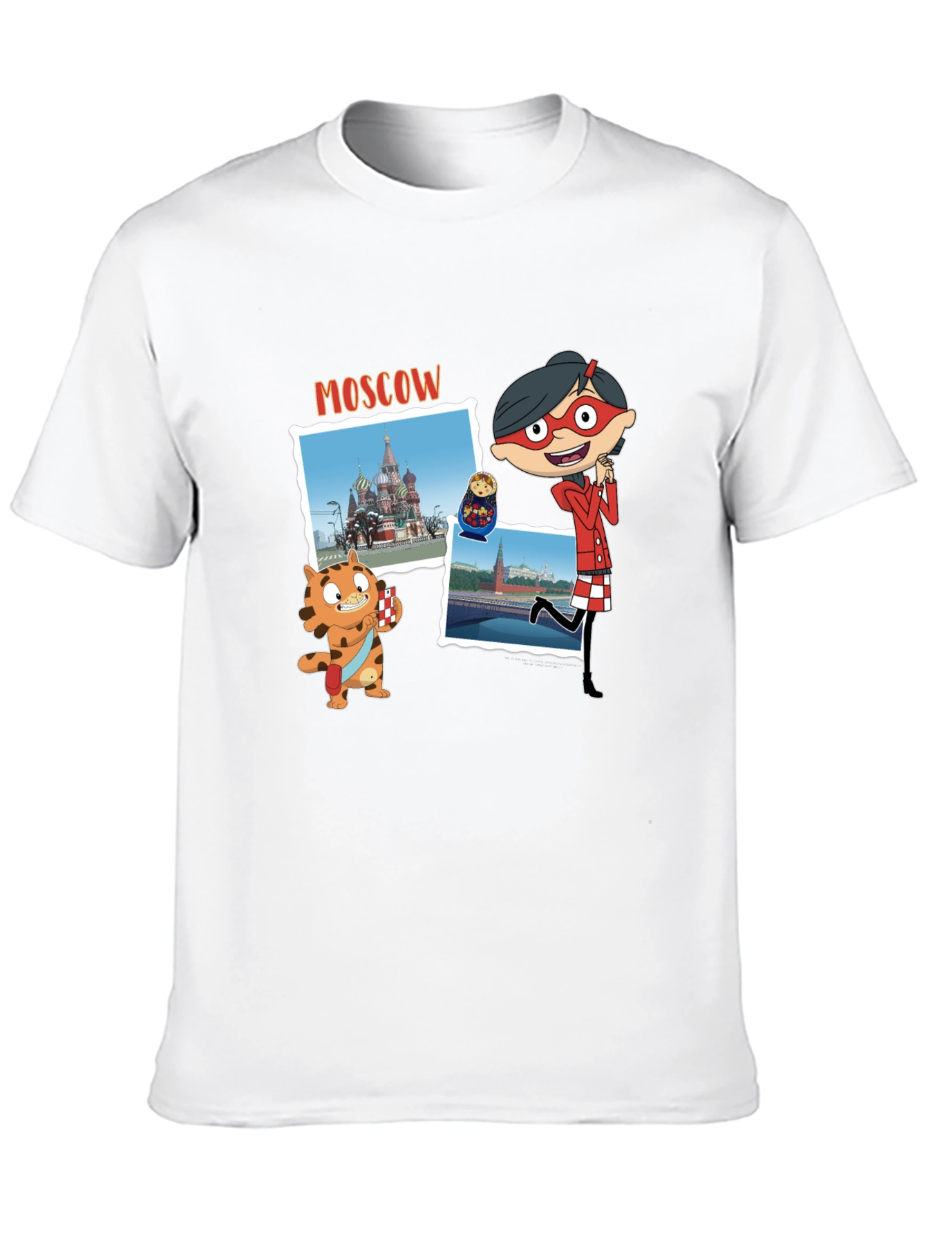Moscow Cartoon Graphic T-Shirt - Black