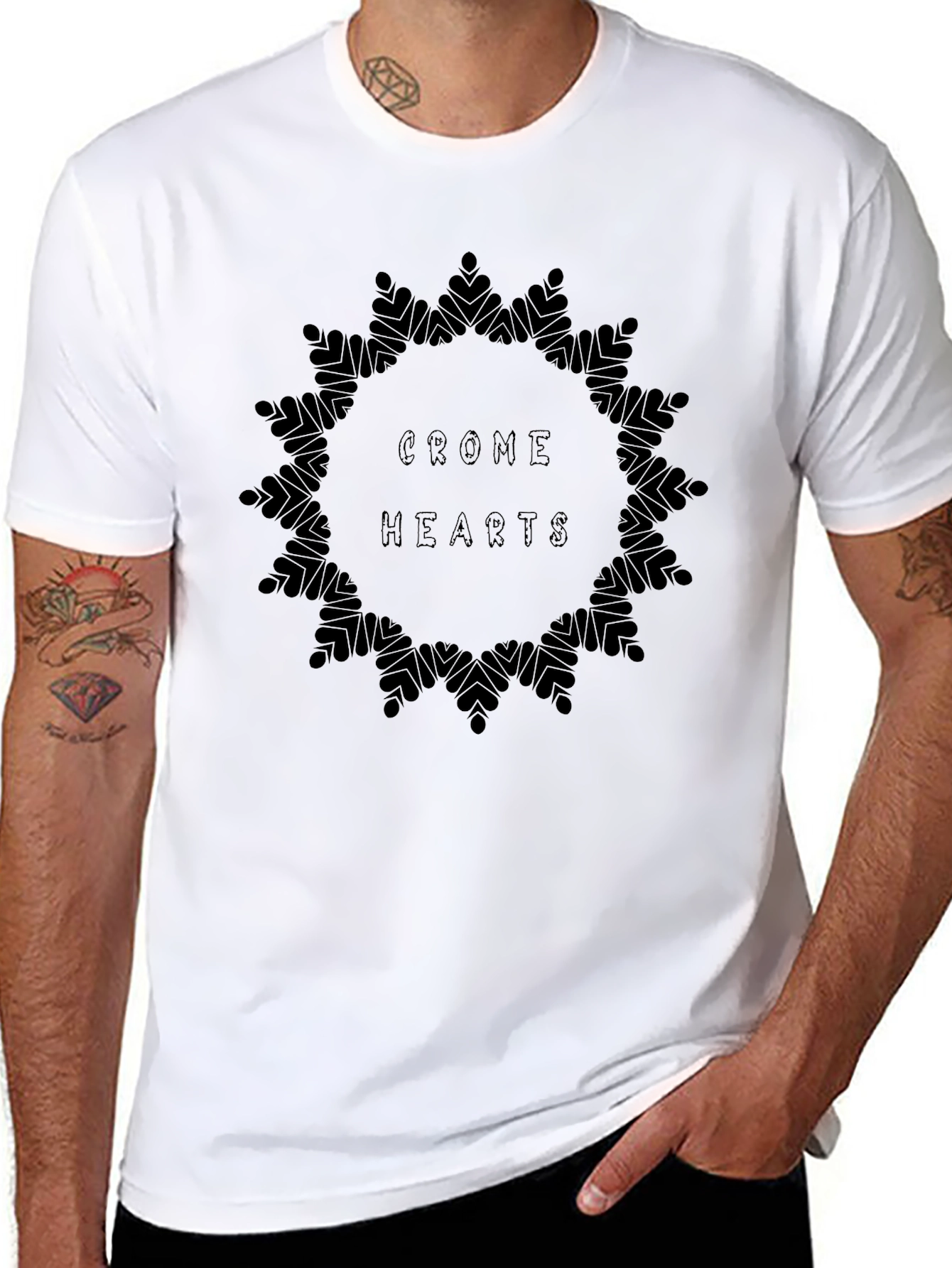 Crome Hearts Graphic Print Black T-Shirt