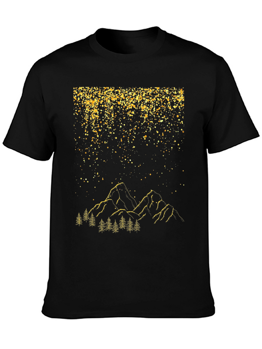 Golden Mountain Scene Graphic Tee
