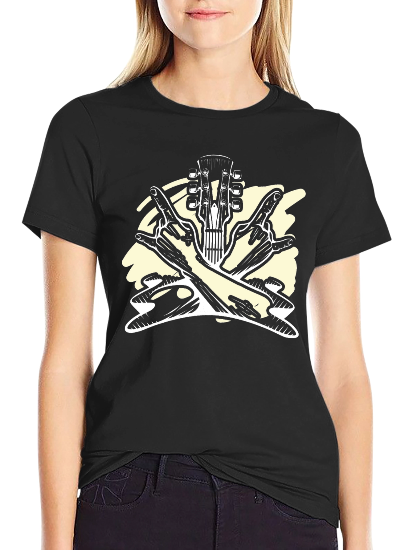 Rock On Guitar T-Shirt - Cool Music Tee