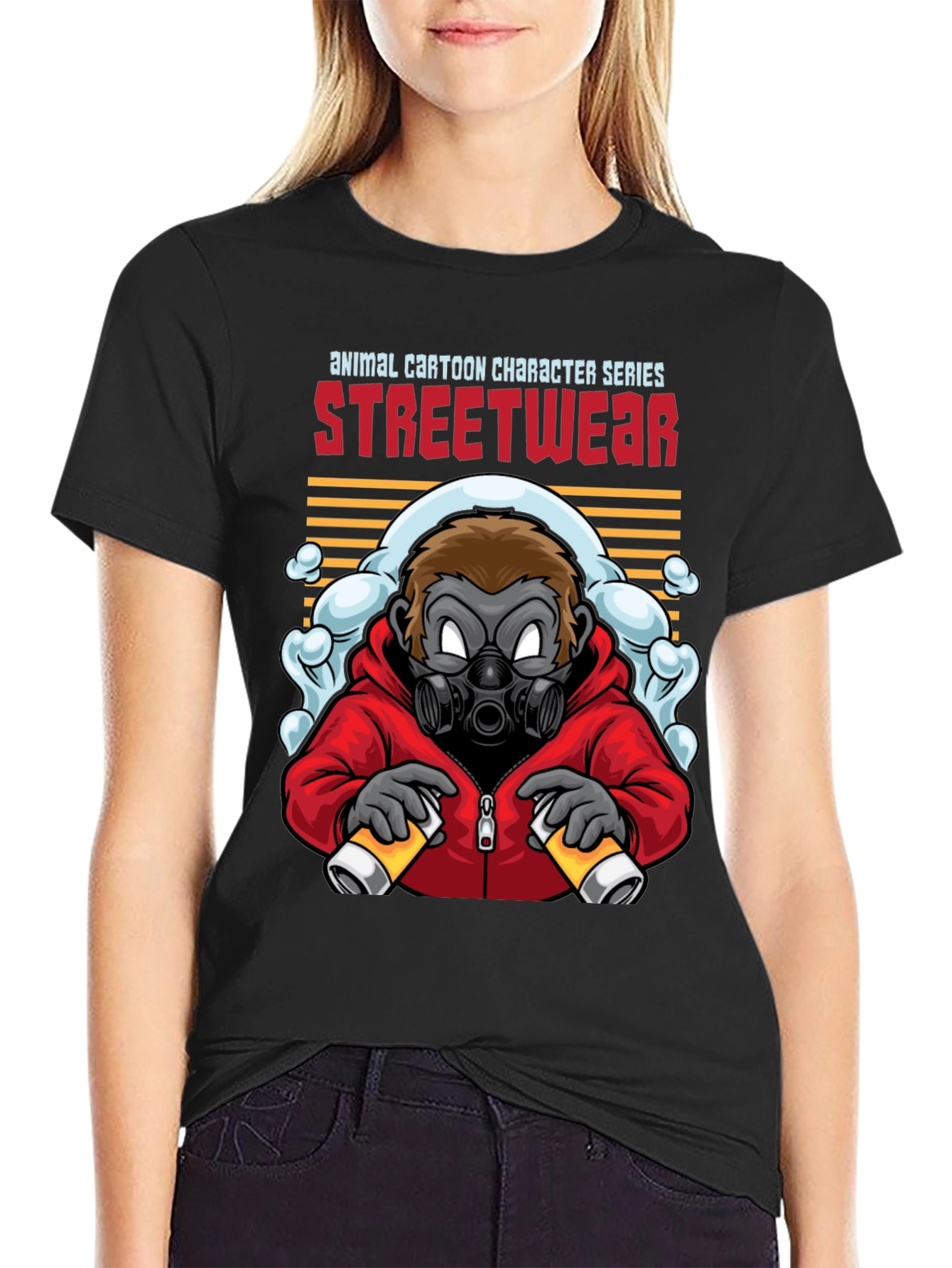 Streetwear Gorilla Graphic Black T-Shirt