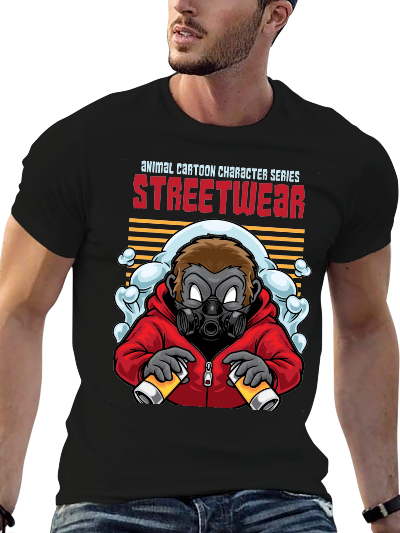 Streetwear Gorilla Graphic Black T-Shirt