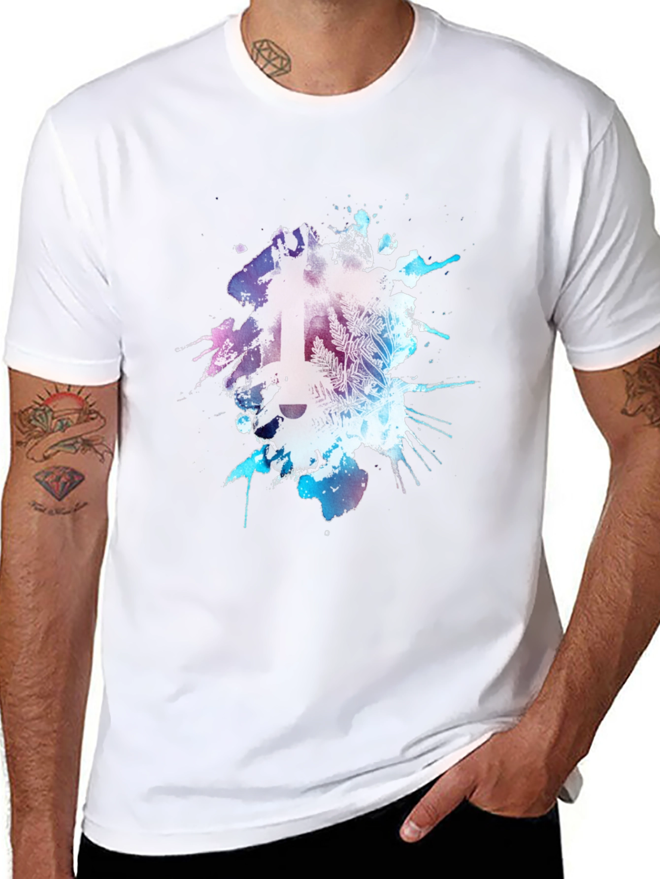 Abstract Guitar Graphic Tee - Mens Black T-Shirt