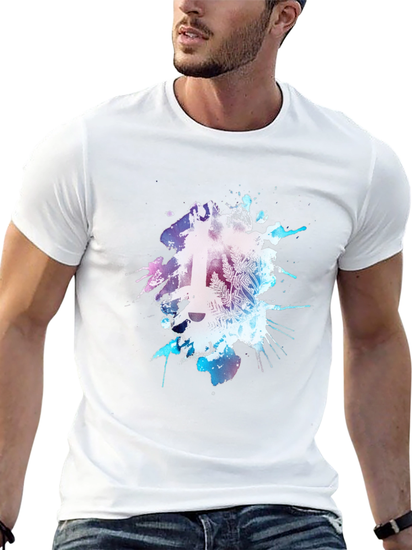 Abstract Guitar Graphic Tee - Mens Black T-Shirt