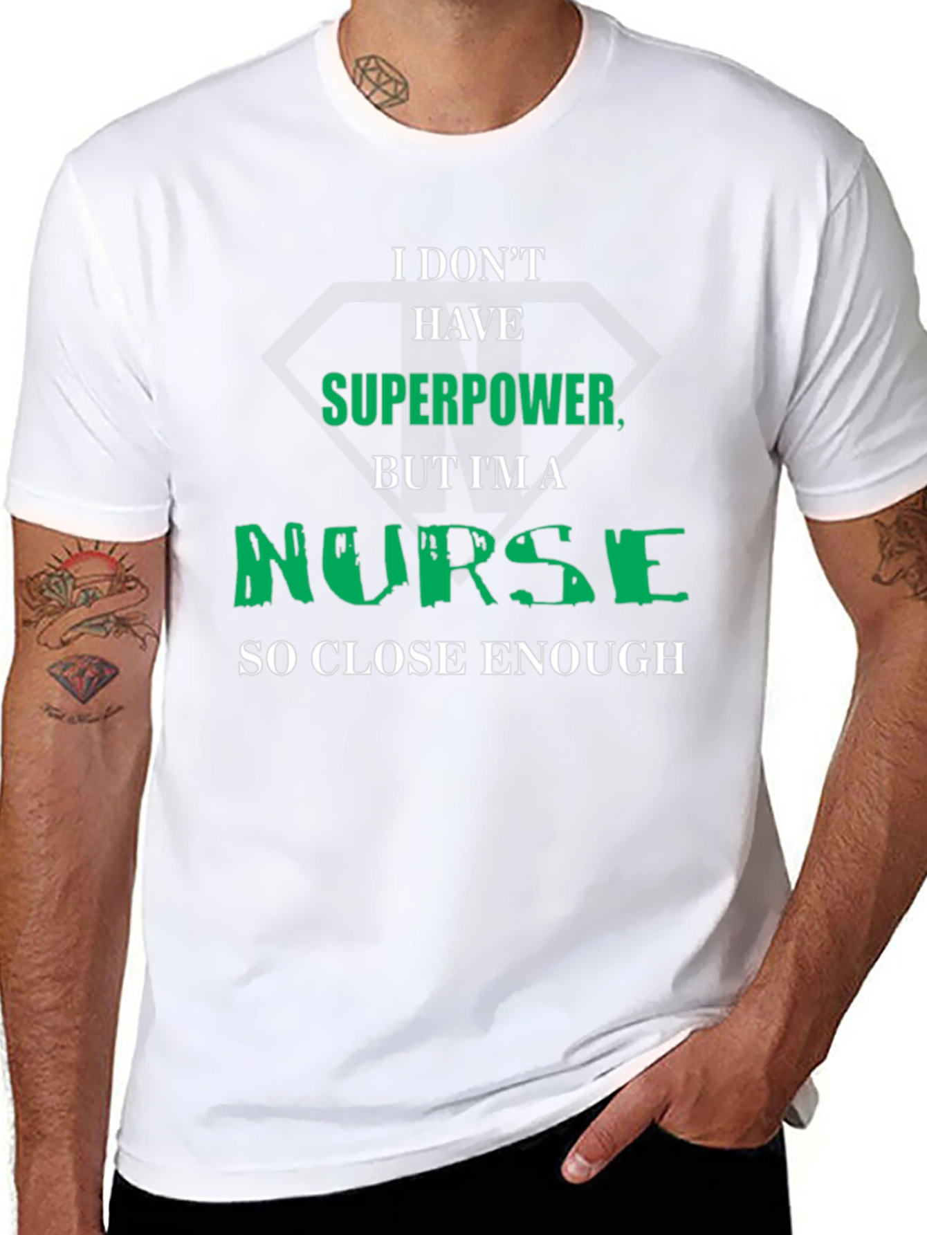 Funny Nurse Superpower Graphic T-Shirt