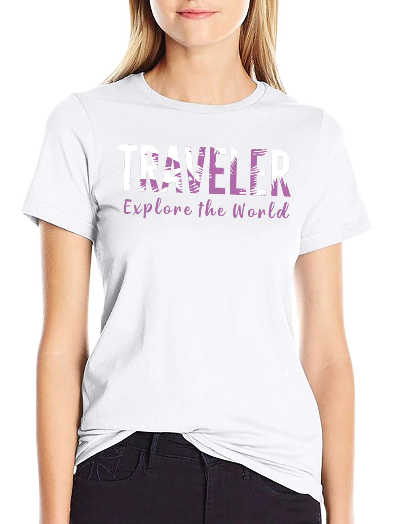 Traveler Explore the World Black T-Shirt