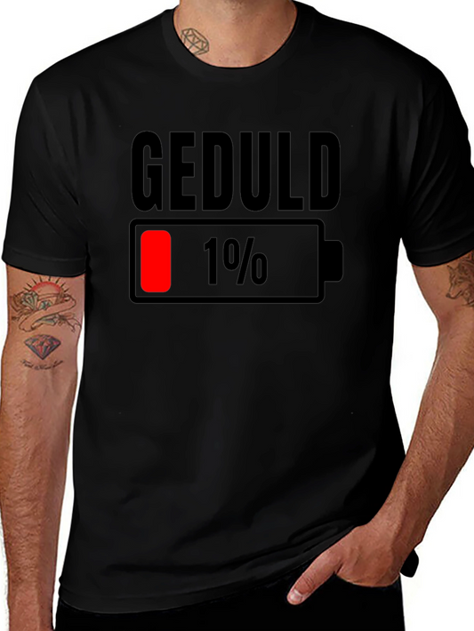 Geduld 1% Low Battery Graphic T-Shirt