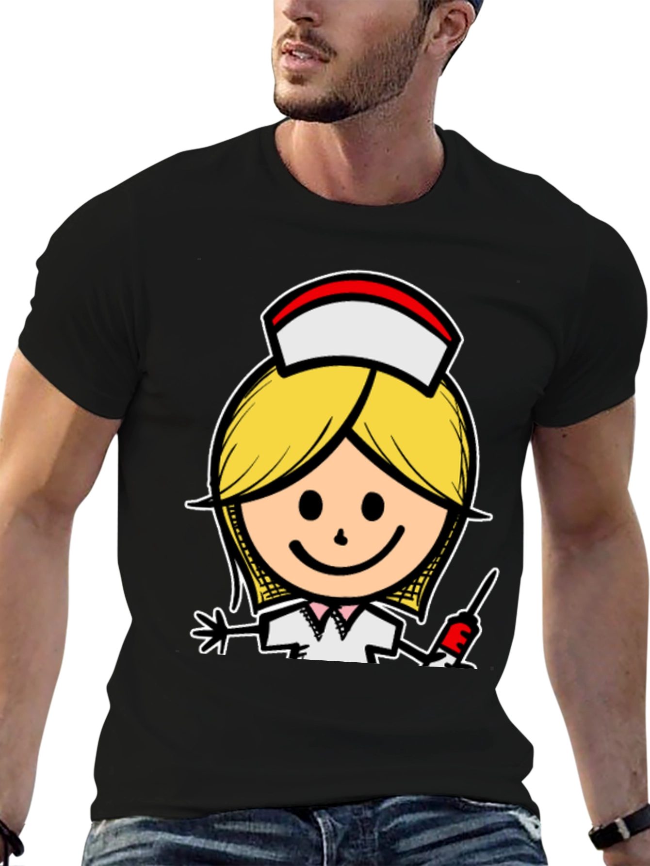 Cartoon Nurse T-Shirt - Unique Graphic Tee
