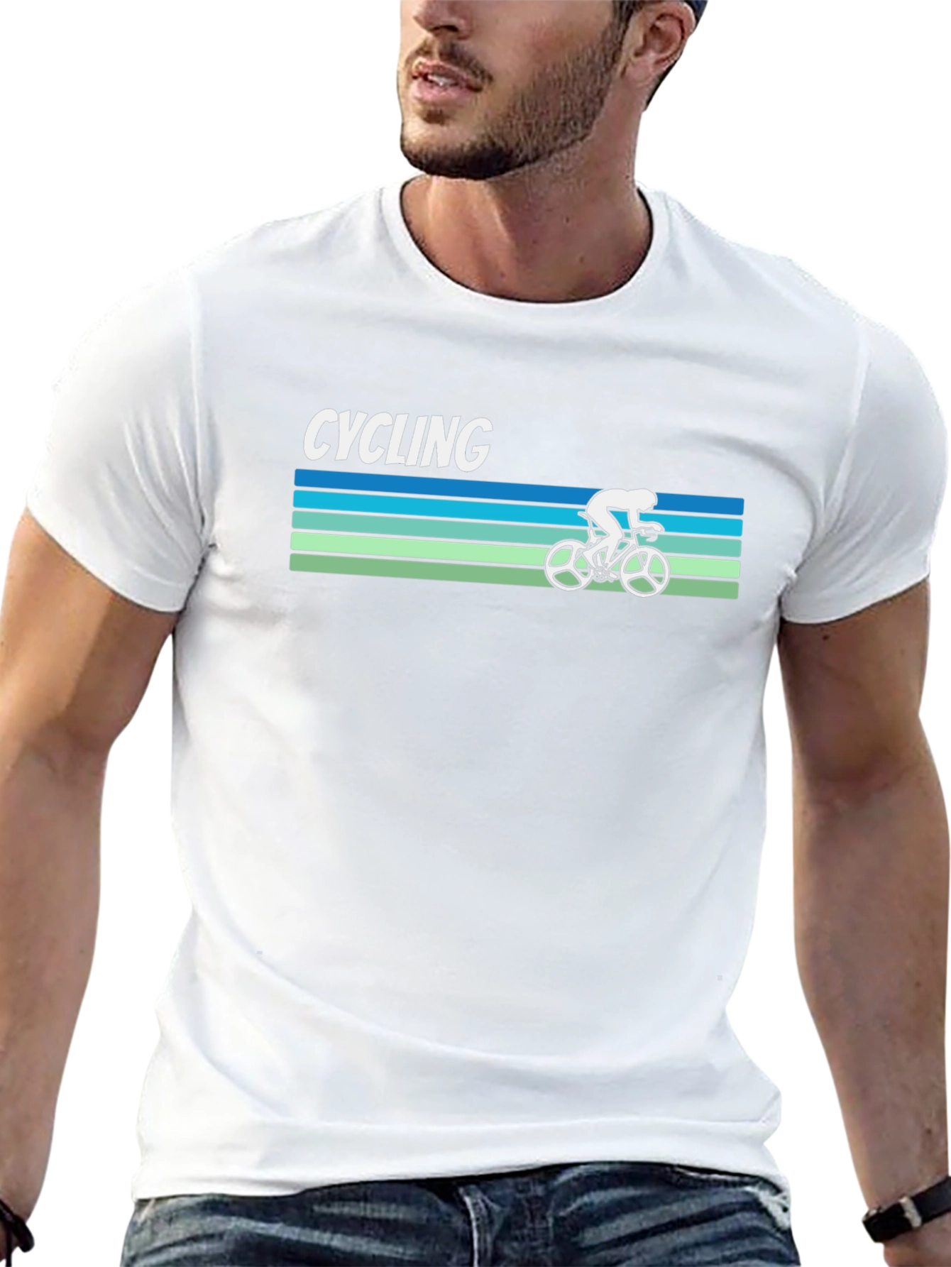 Cycling Retro T-Shirt - Stylish Rider Design