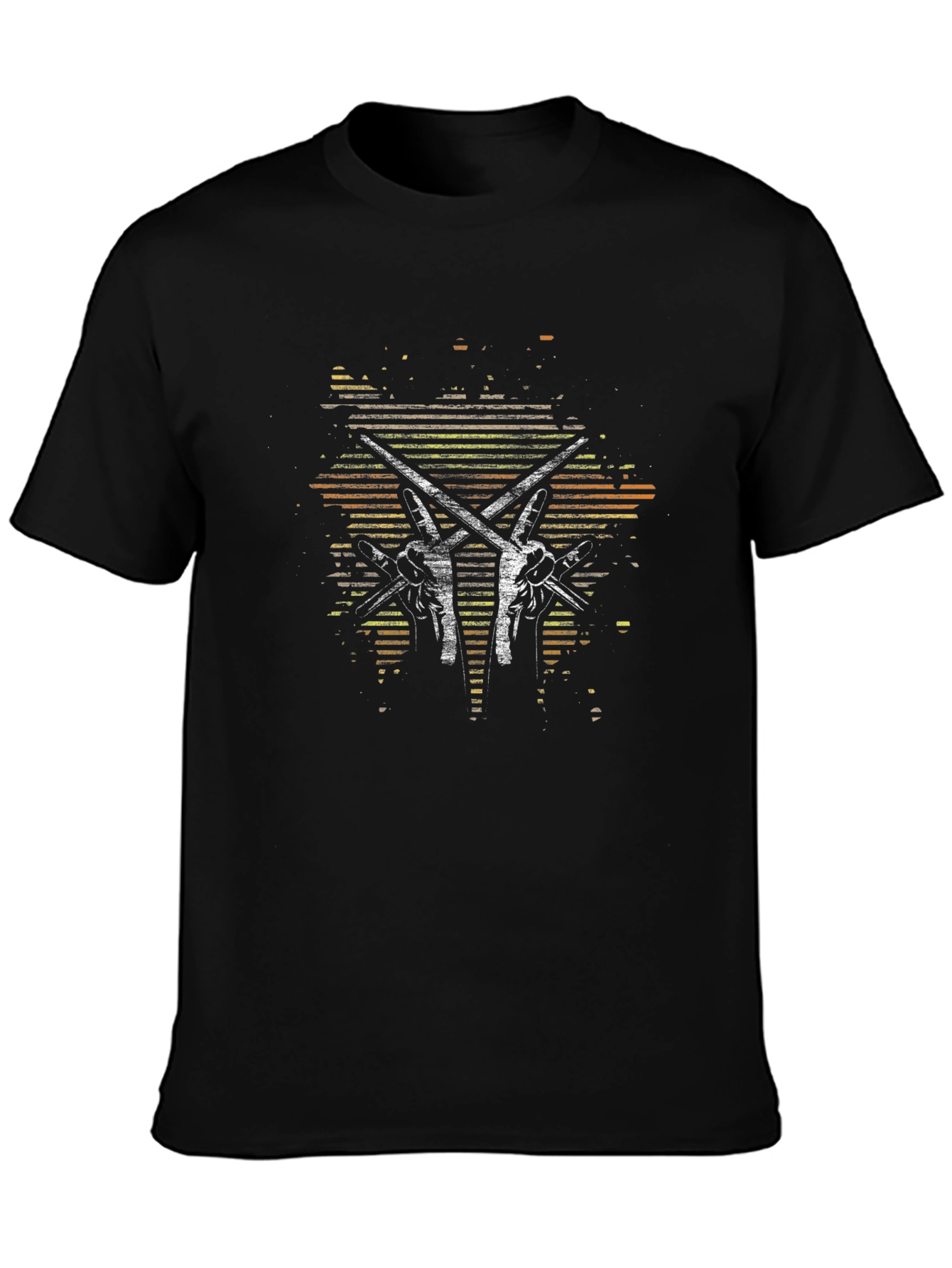 Drummers Rock Hand T-Shirt - Black