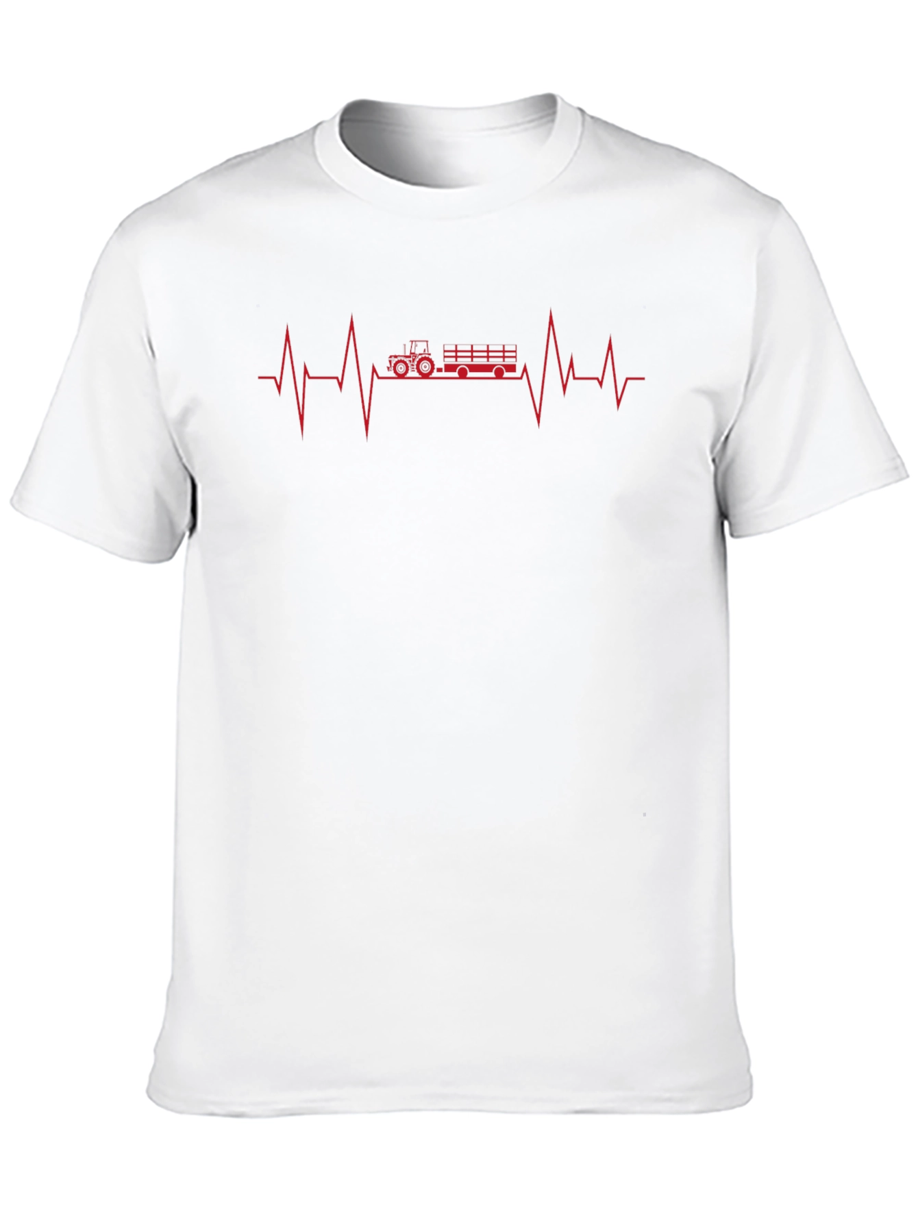 Tractor Heartbeat Graphic Tee - Farming Life Shirt