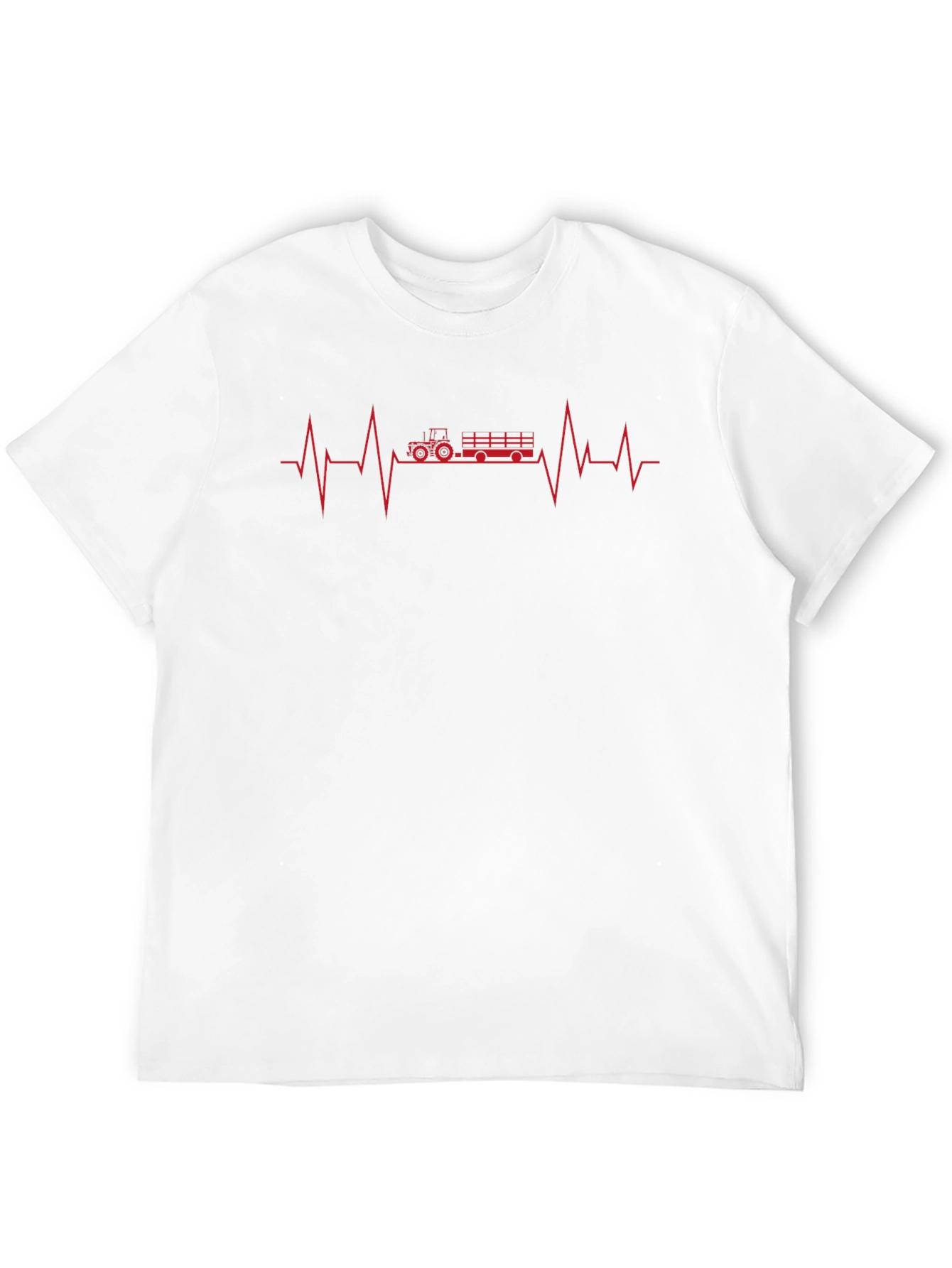 Tractor Heartbeat Graphic Tee - Farming Life Shirt