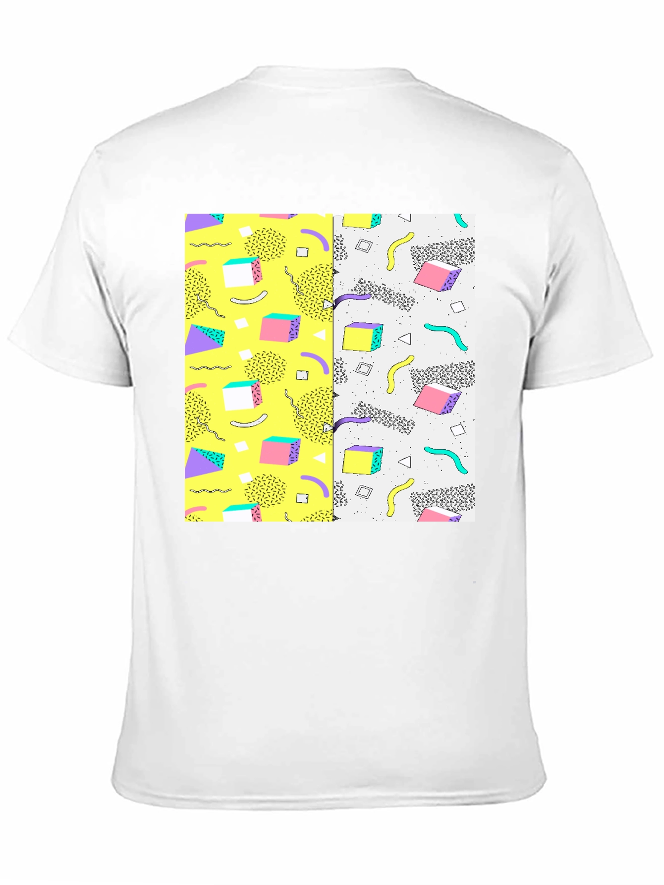 Retro 90s Pattern T-Shirt - Black