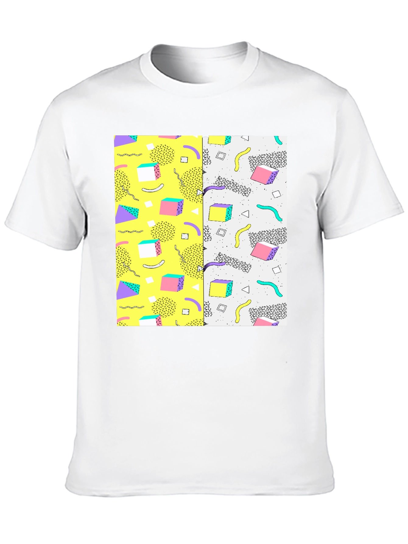 Retro 90s Pattern T-Shirt - Black