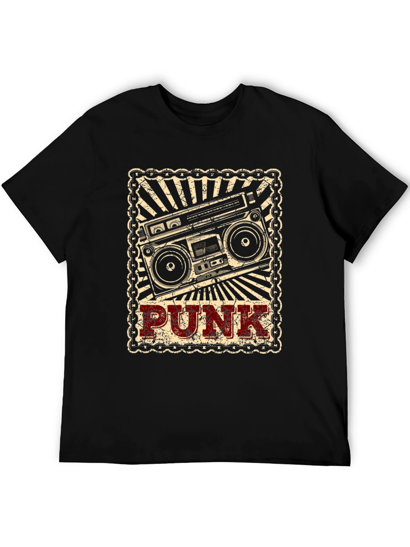 Retro Punk Boombox Graphic T-Shirt