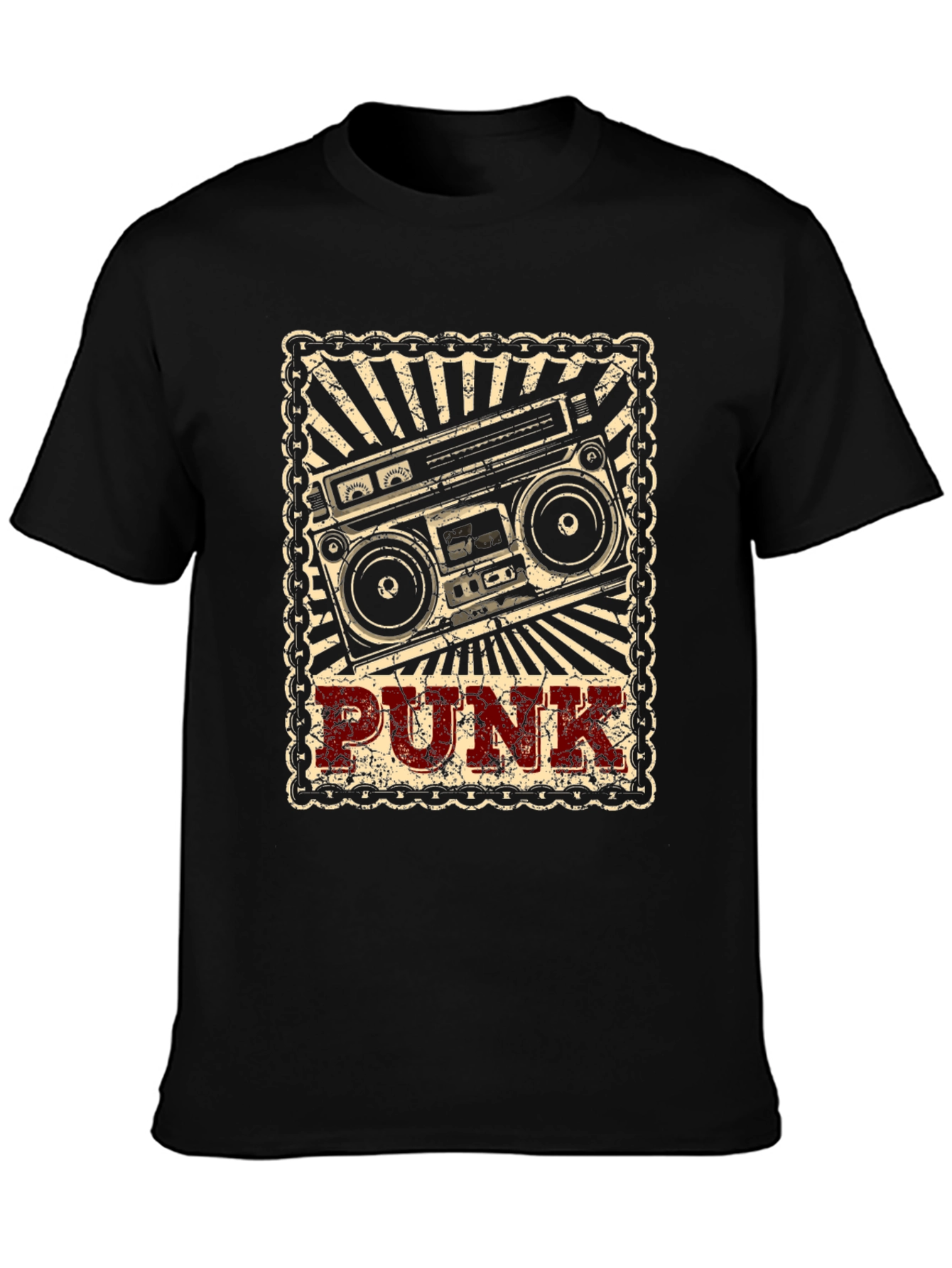 Retro Punk Boombox Graphic T-Shirt