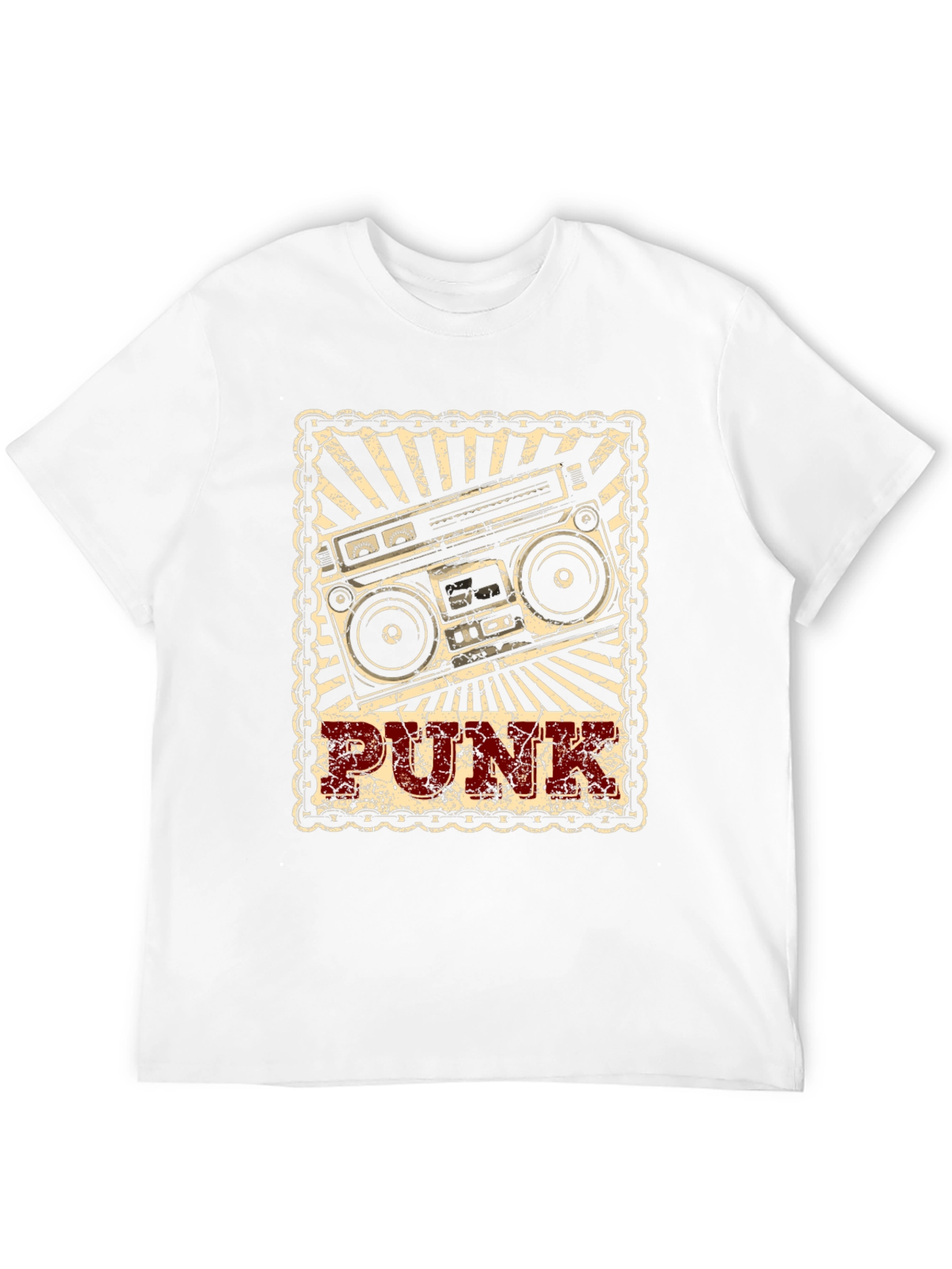 Retro Punk Boombox Graphic T-Shirt